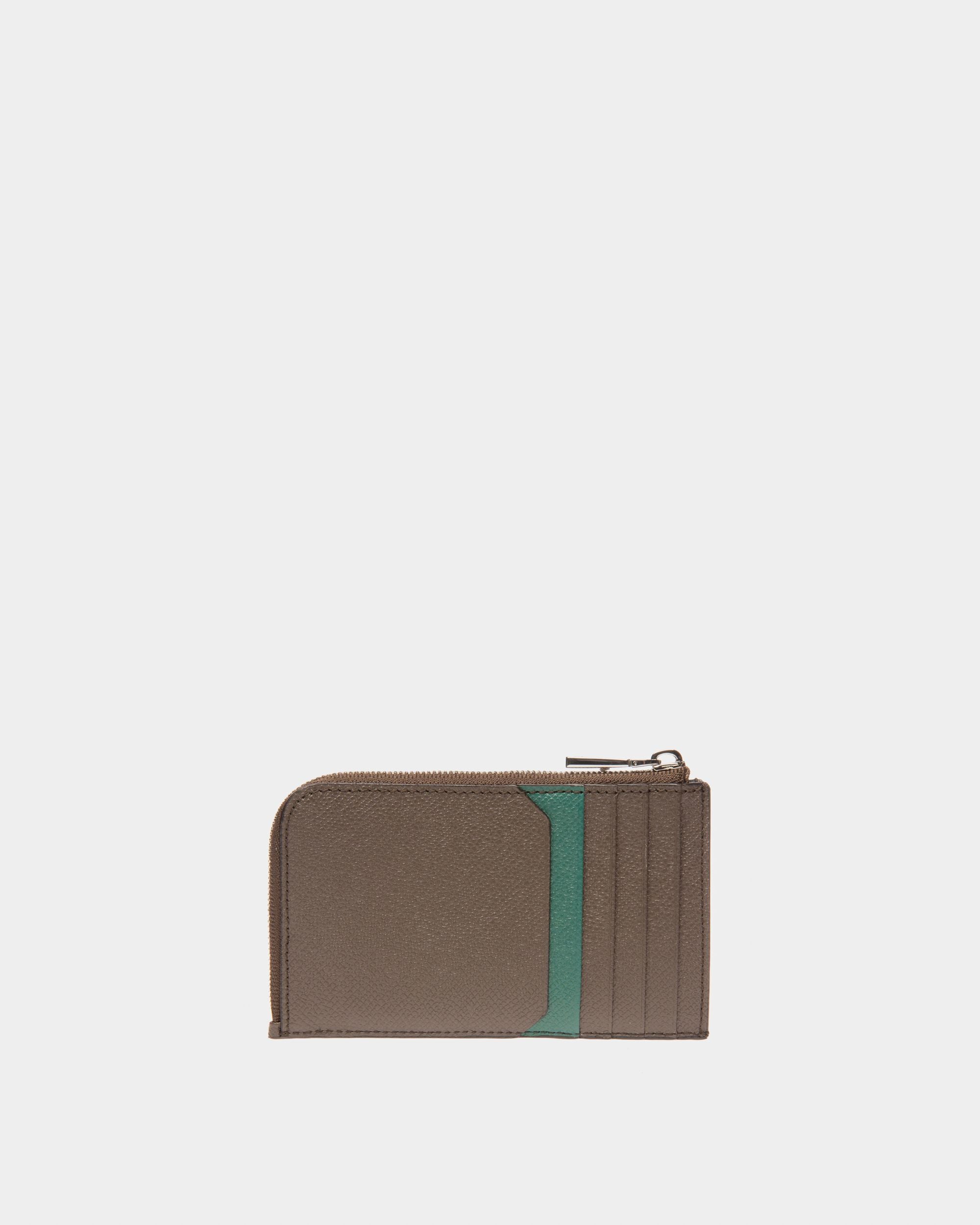 Bord Leather Card Holder In Army Green - Men's - Bally - 02