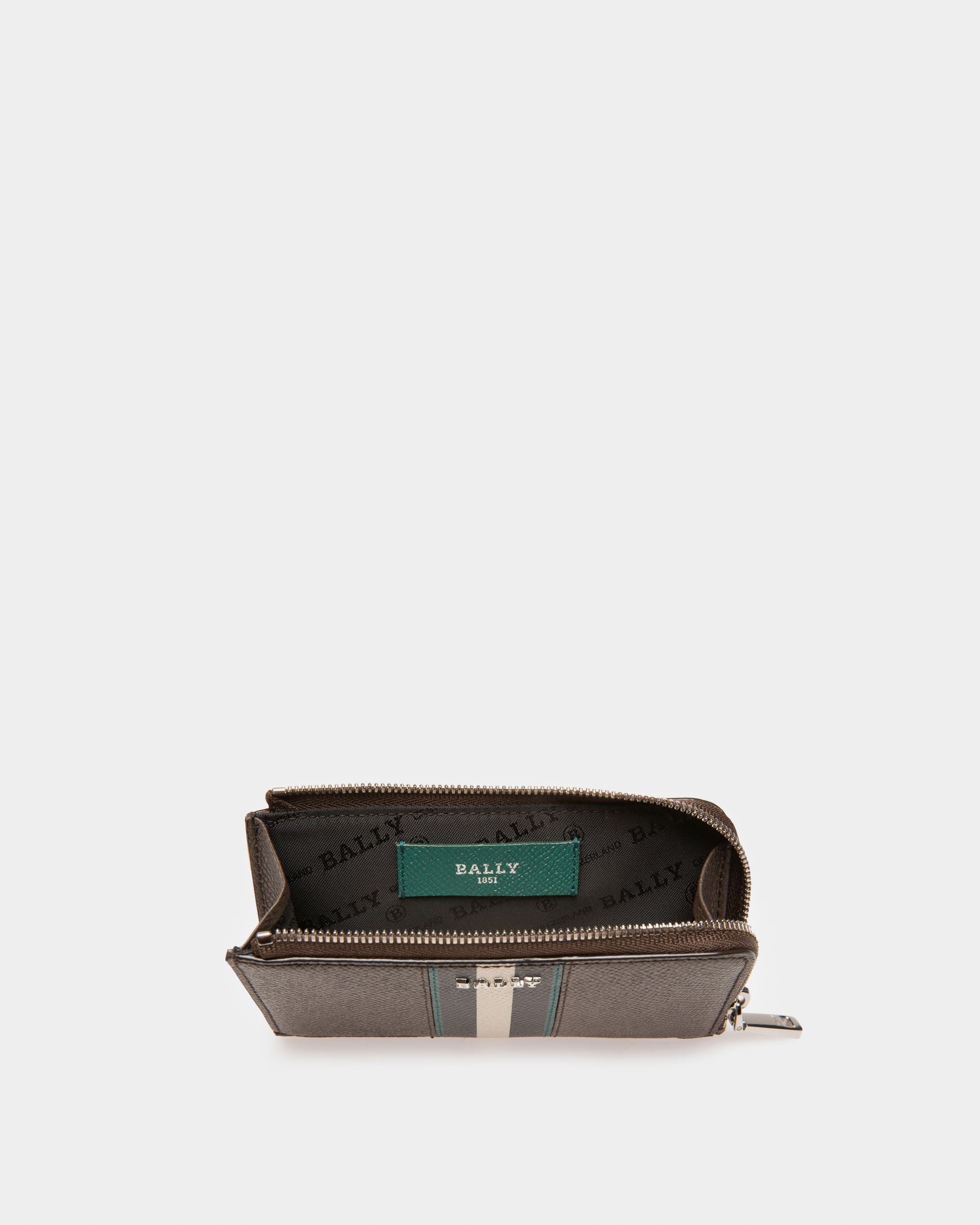 Bord Leather Card Holder In Army Green - Men's - Bally - 03
