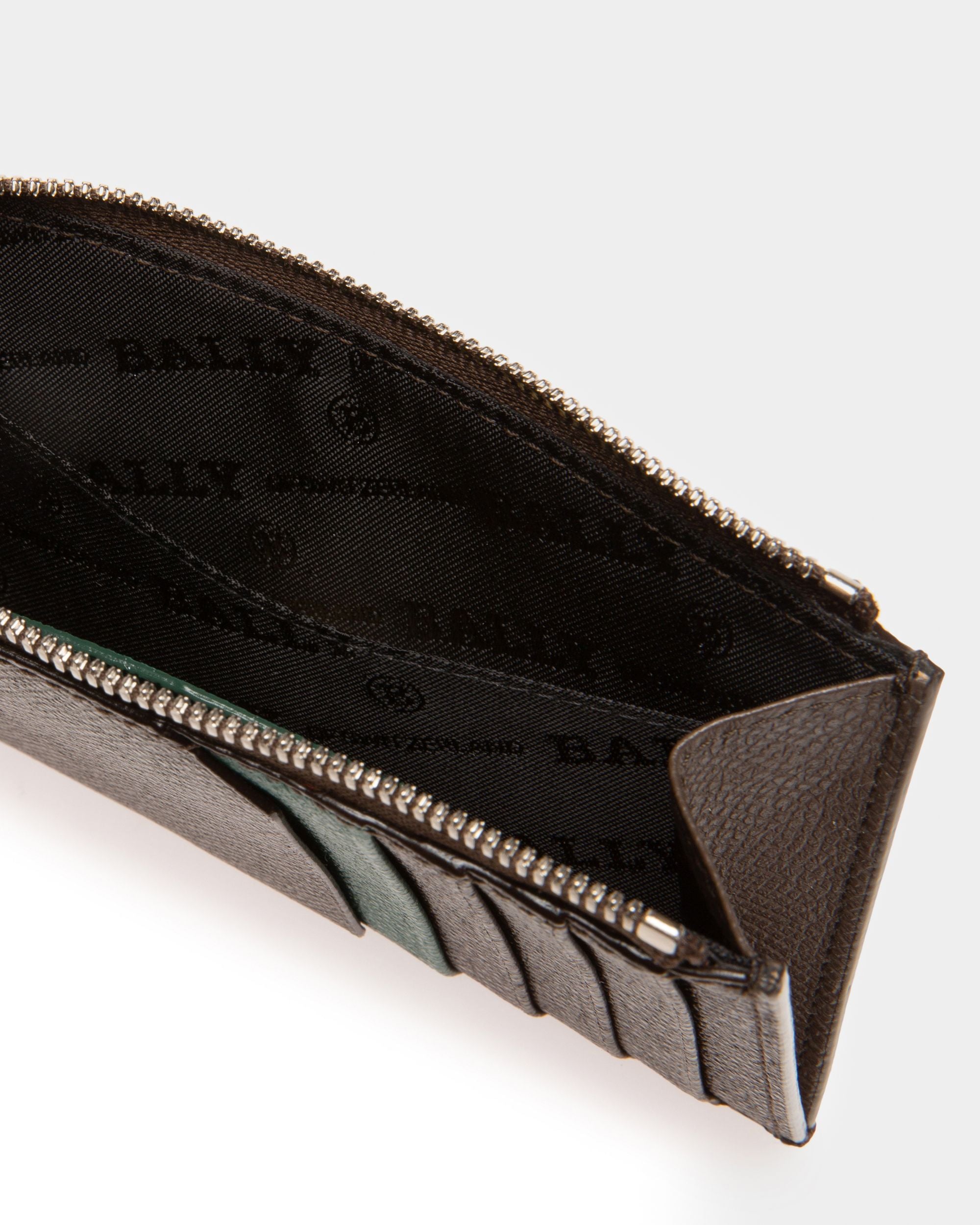 Bord Leather Card Holder In Army Green - Men's - Bally - 04
