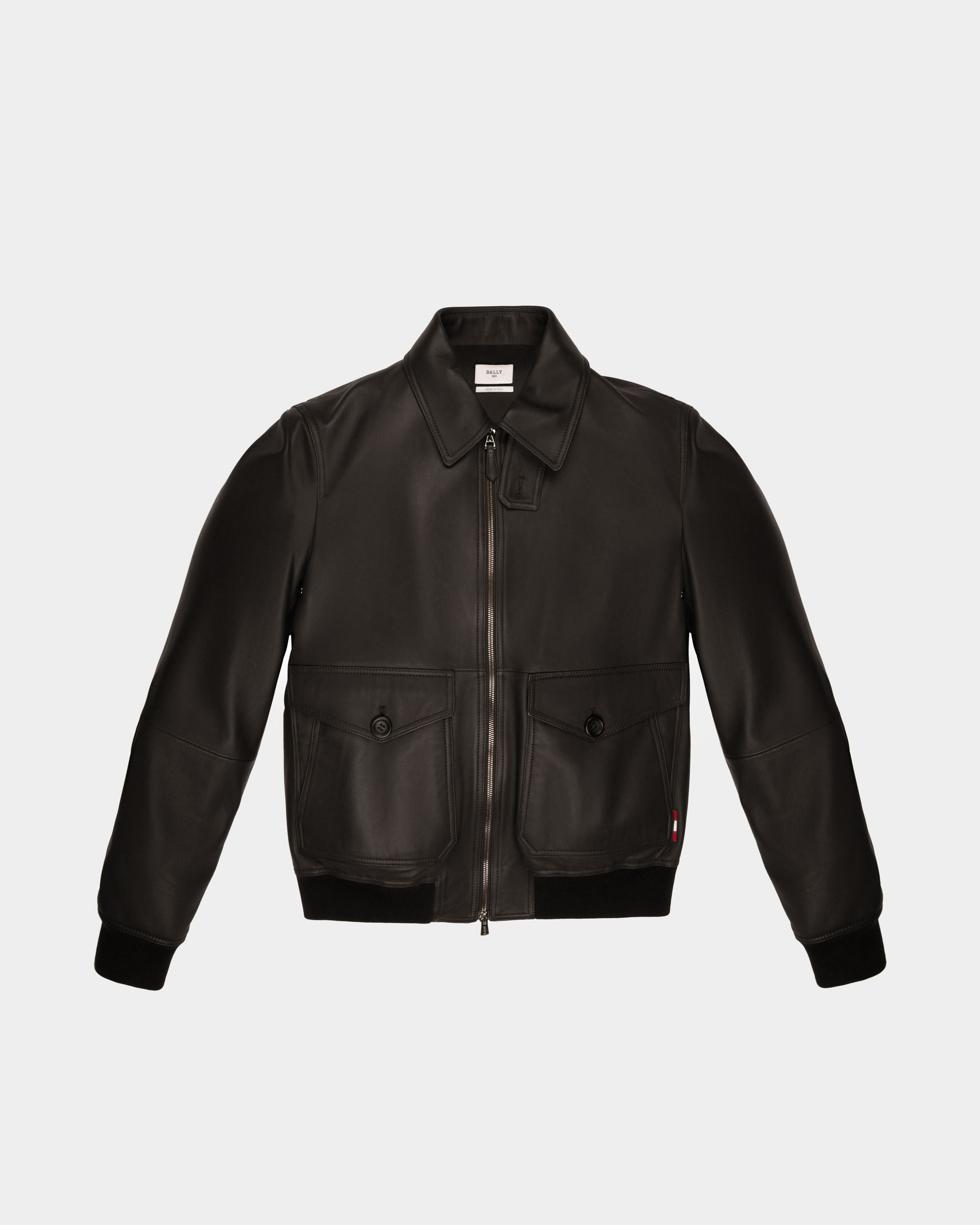 Leather Jacket In Black - Men's - Bally - 01