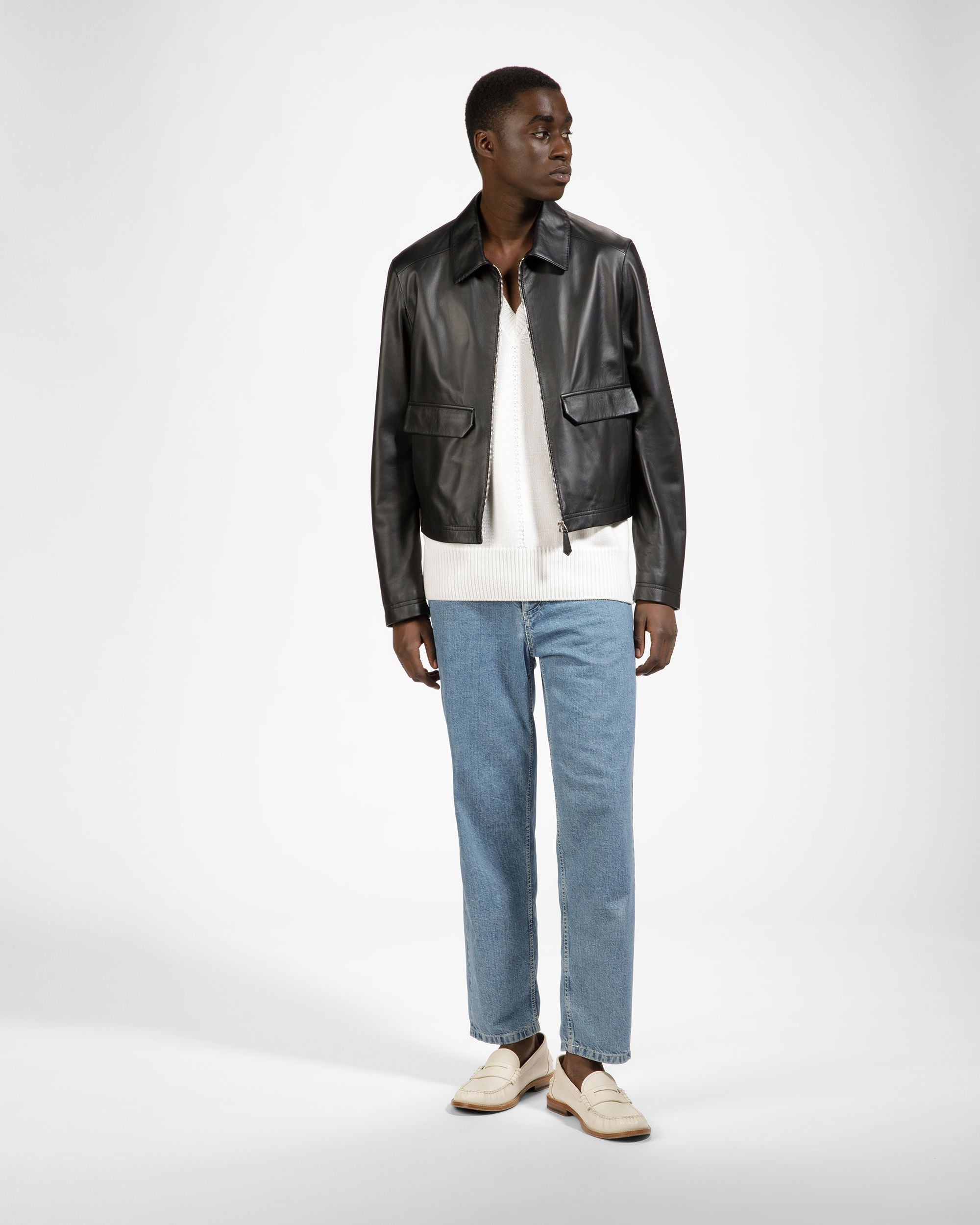 Chaqueta De Piel Con Bolsillos De Parche - Hombre - Bally - 02