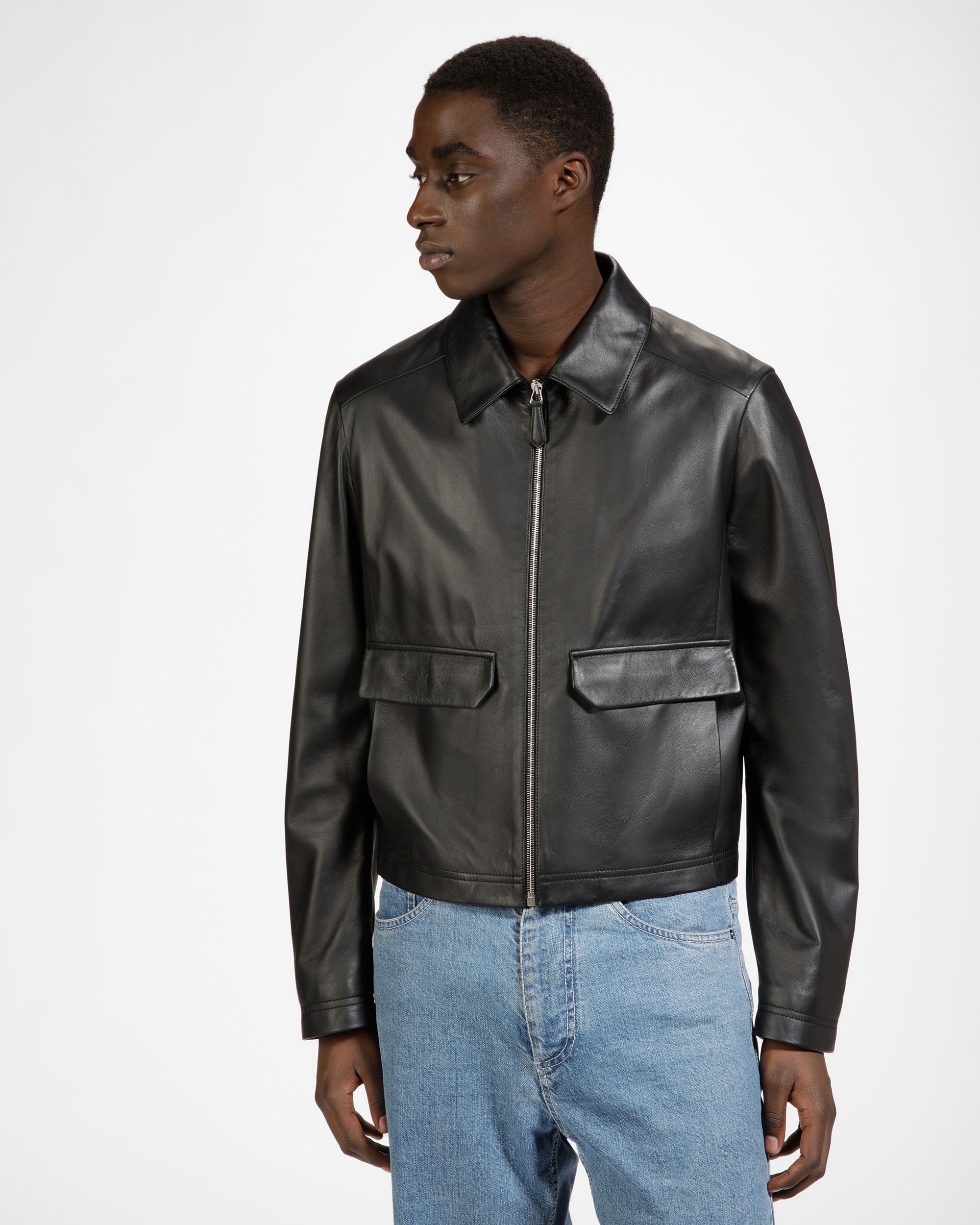 Chaqueta De Piel Con Bolsillos De Parche - Hombre - Bally - 03