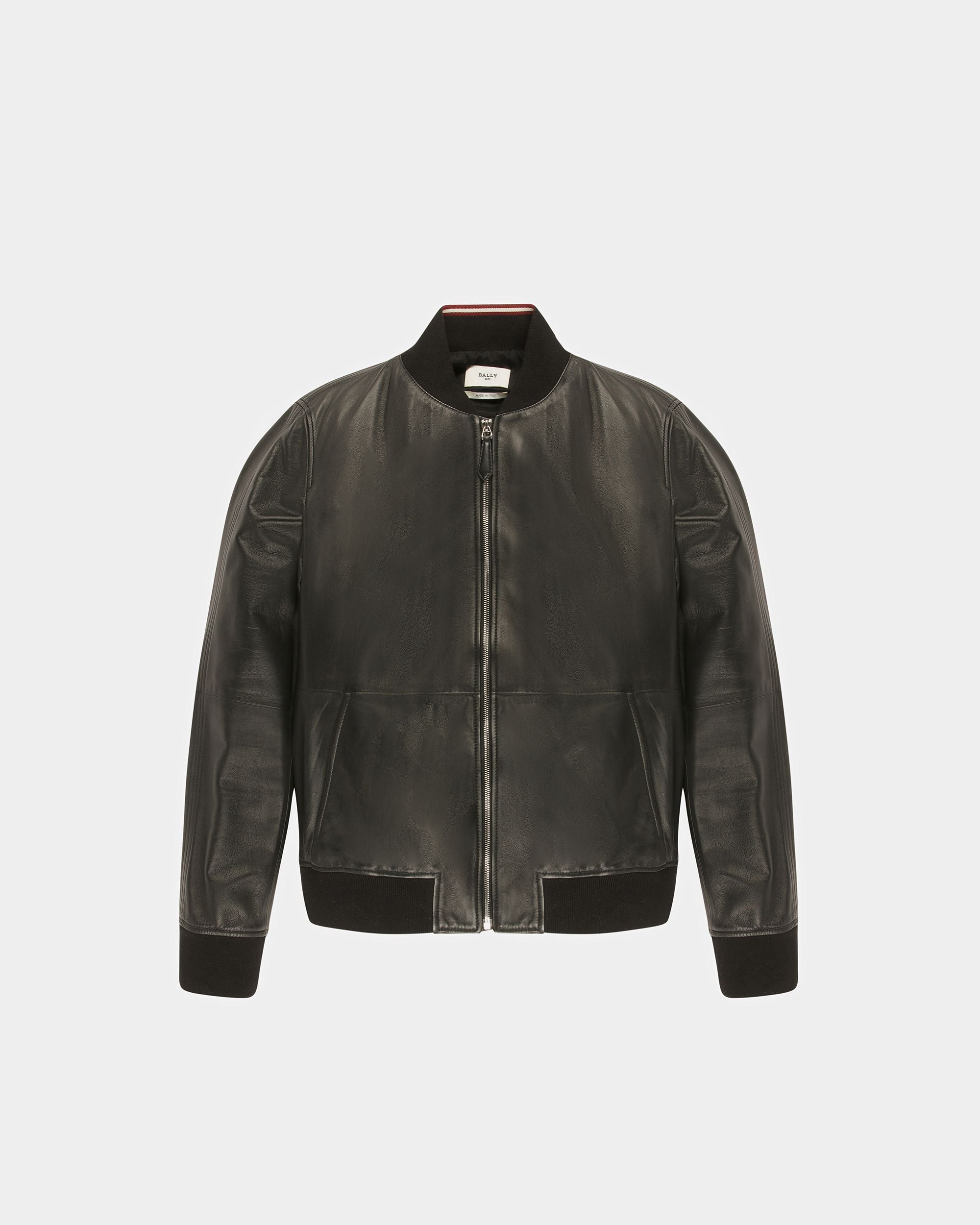Leather Bomber Jacket In Black - Men's - Bally - 01
