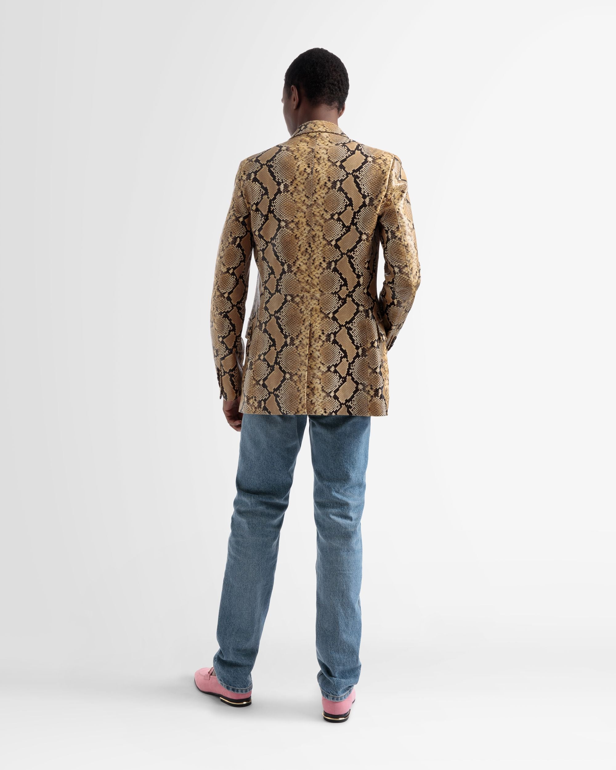 Single Breasted Blazer In Gold Leather - Men's - Bally - 05