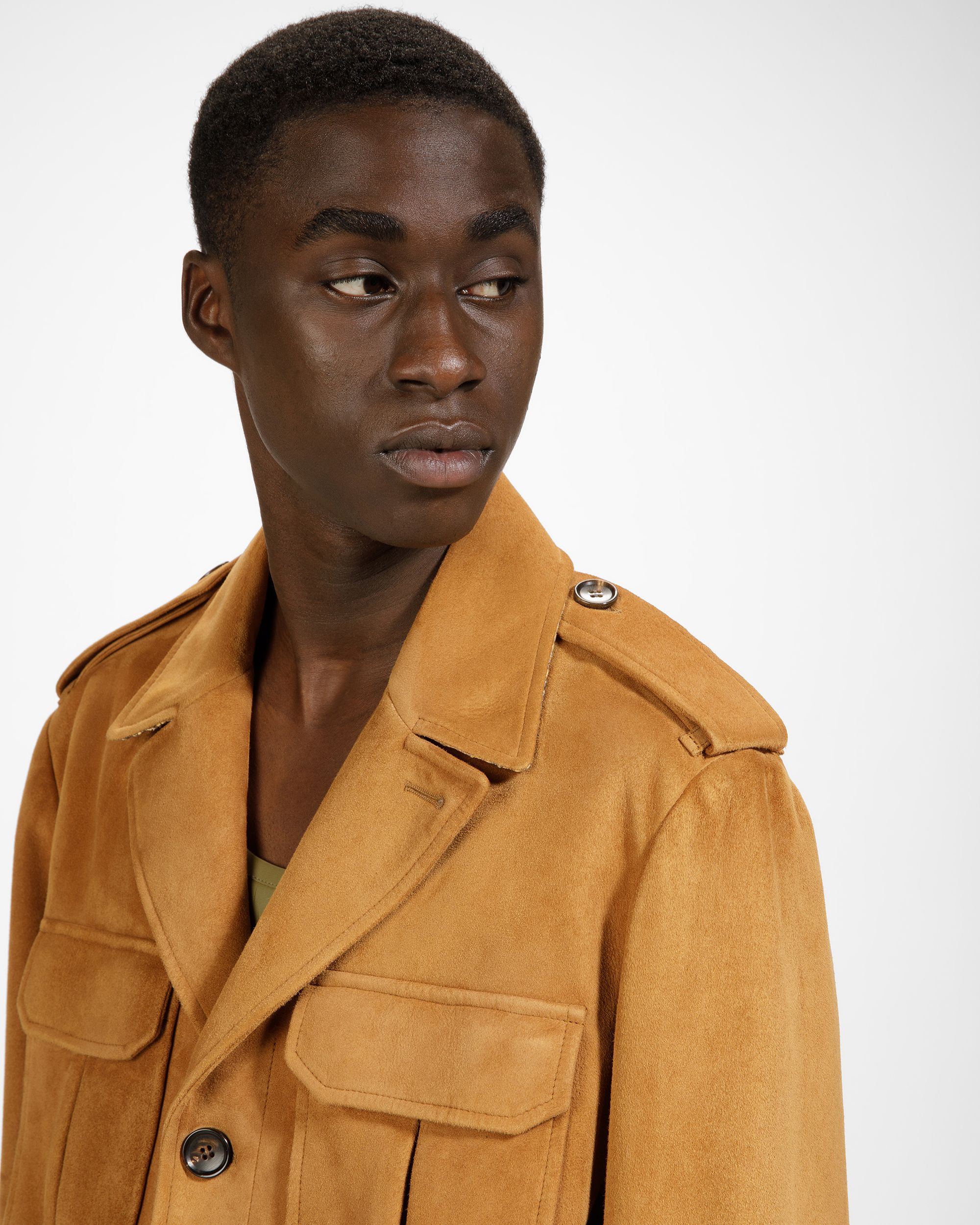 Leather Blouson Bomber Jacket In Desert - Men's - Bally - 03