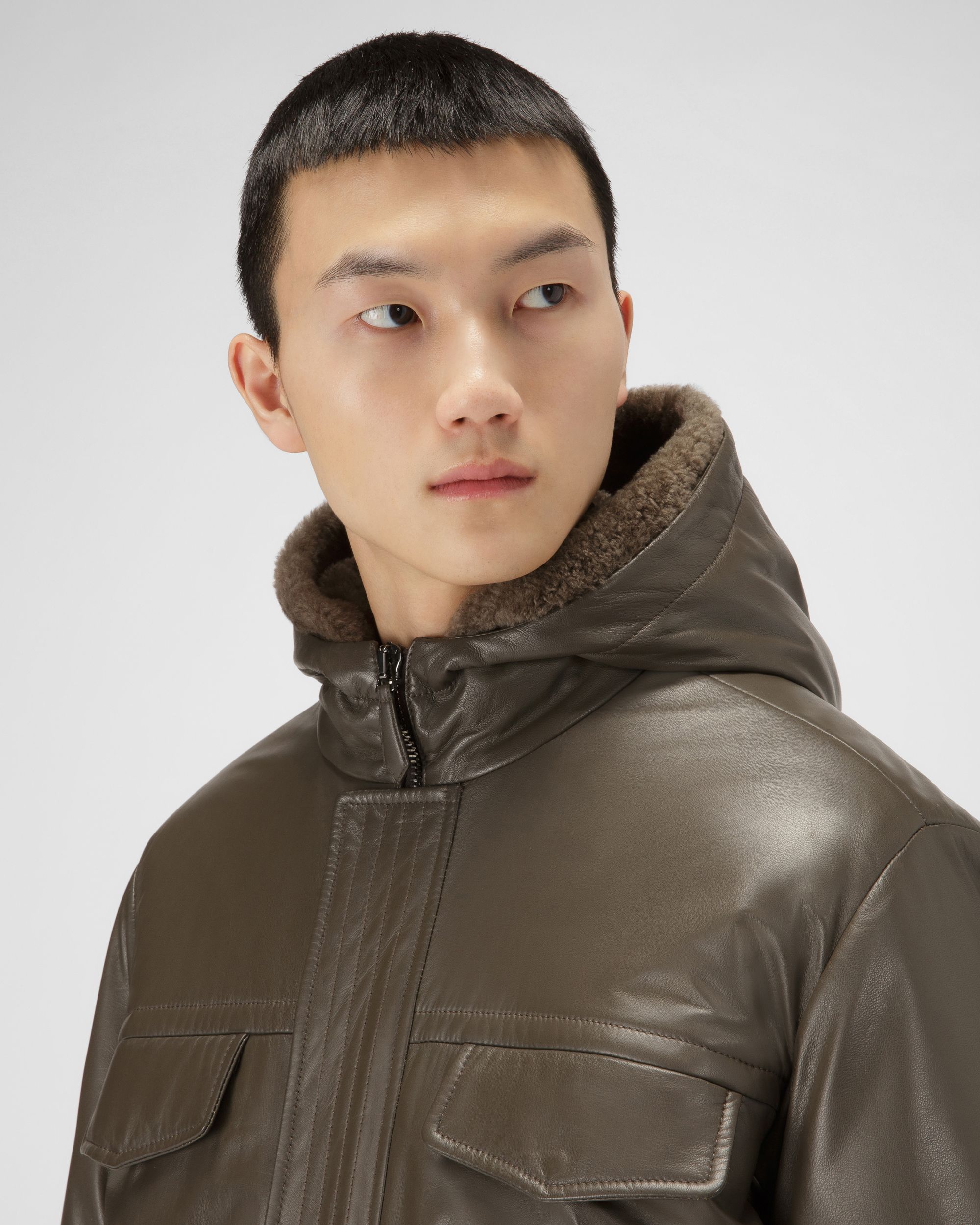 Padded Leather Parka Abrigo De Piel De Color Marrón - Hombre - Bally - 02