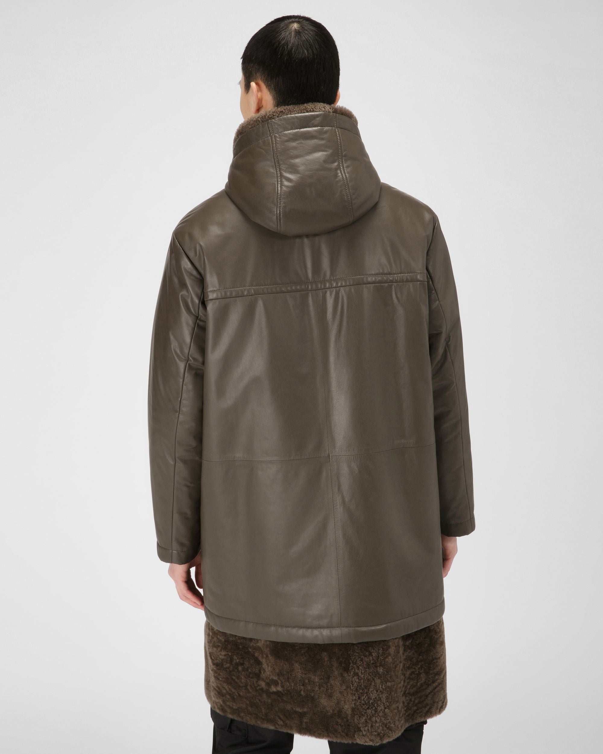 Padded Leather Parka Abrigo De Piel De Color Marrón - Hombre - Bally - 03