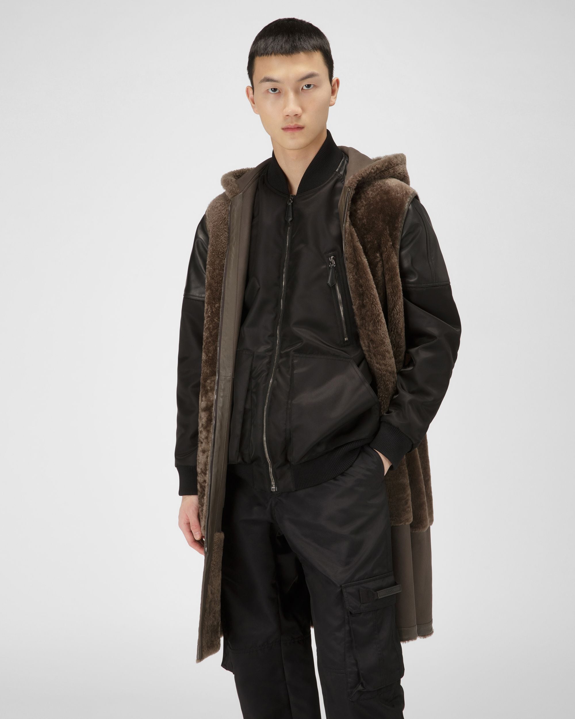 Padded Leather Parka Abrigo De Piel De Color Marrón - Hombre - Bally - 06