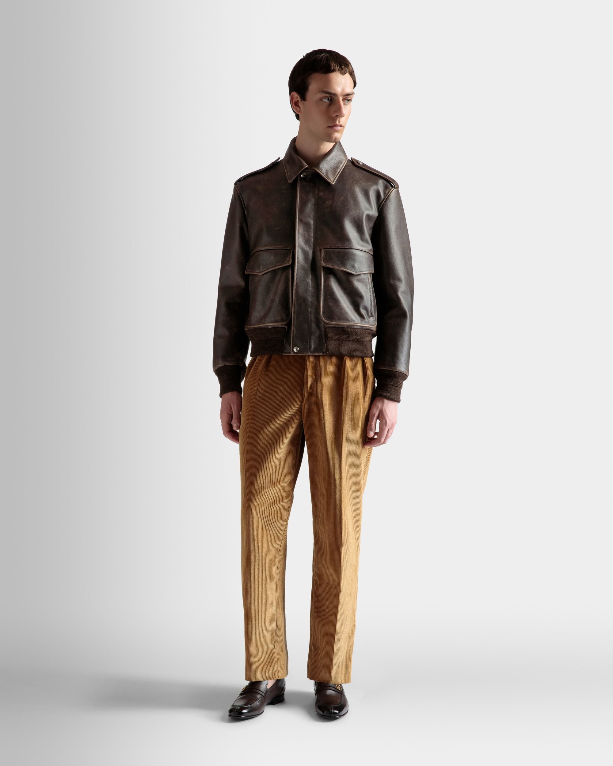 Bómber De Piel Marrón - Hombre - Bally - 02