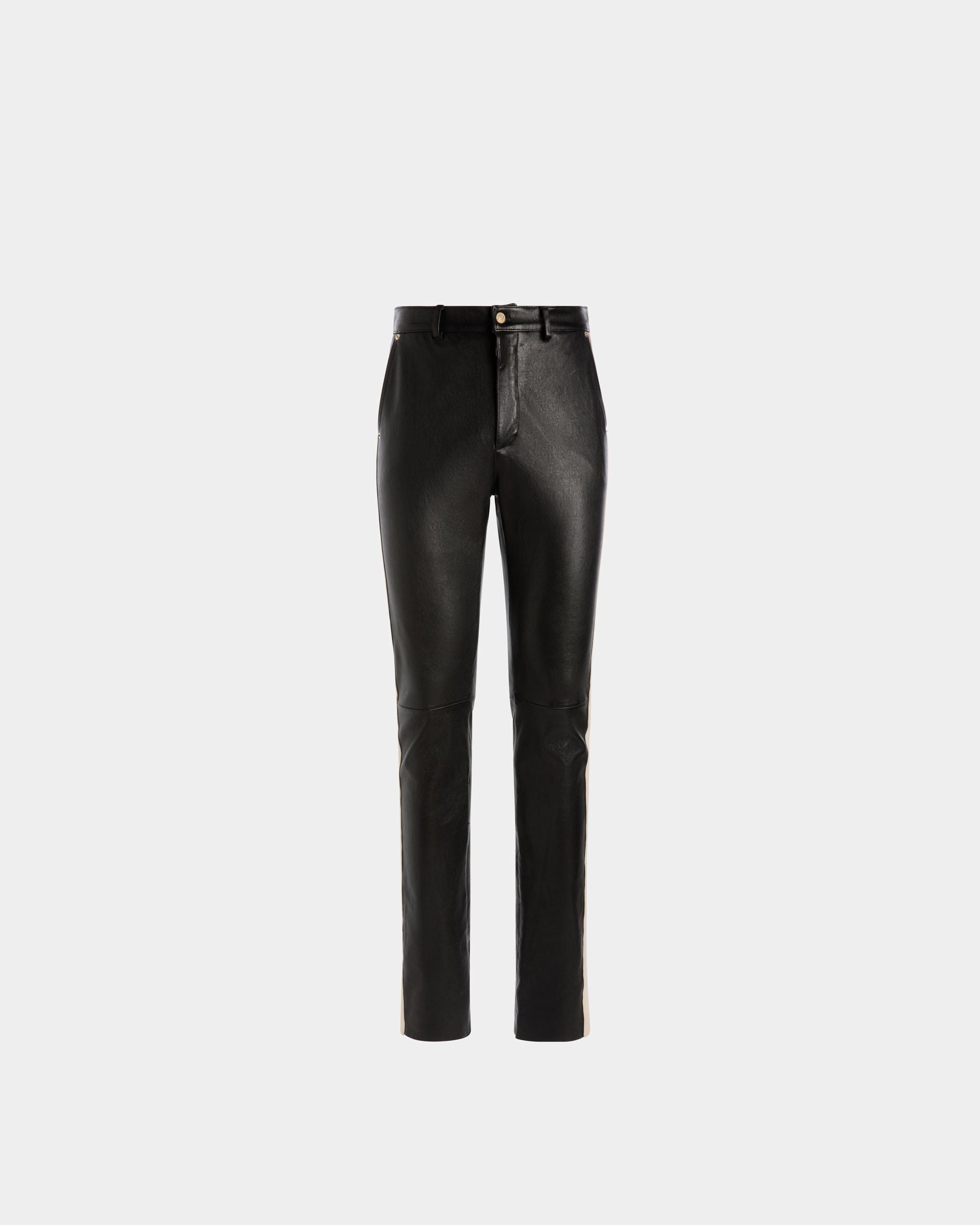Pantalones Elásticos De Napa De Piel Negra - Hombre - Bally - 01