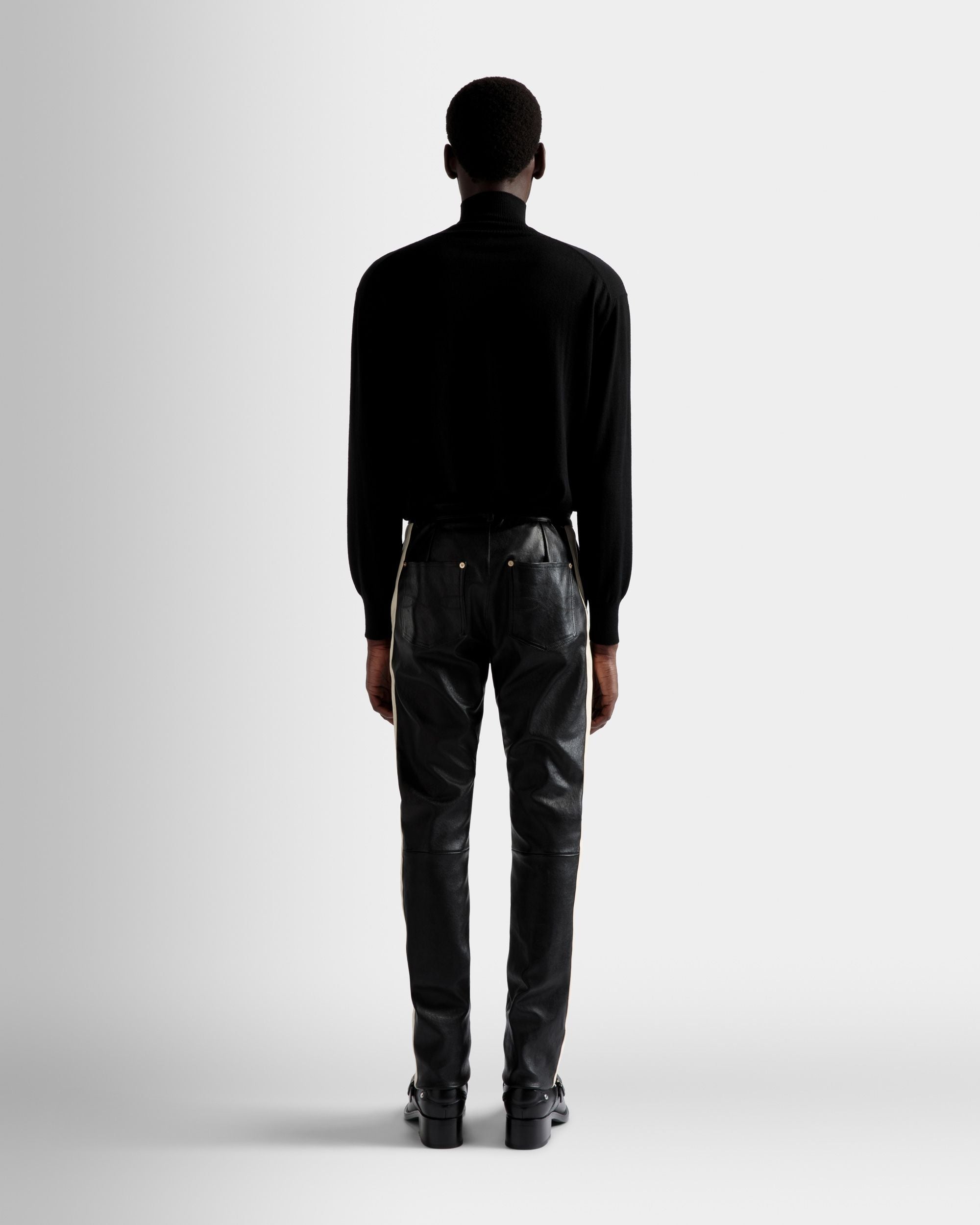 Pantalones Elásticos De Napa De Piel Negra - Hombre - Bally - 06
