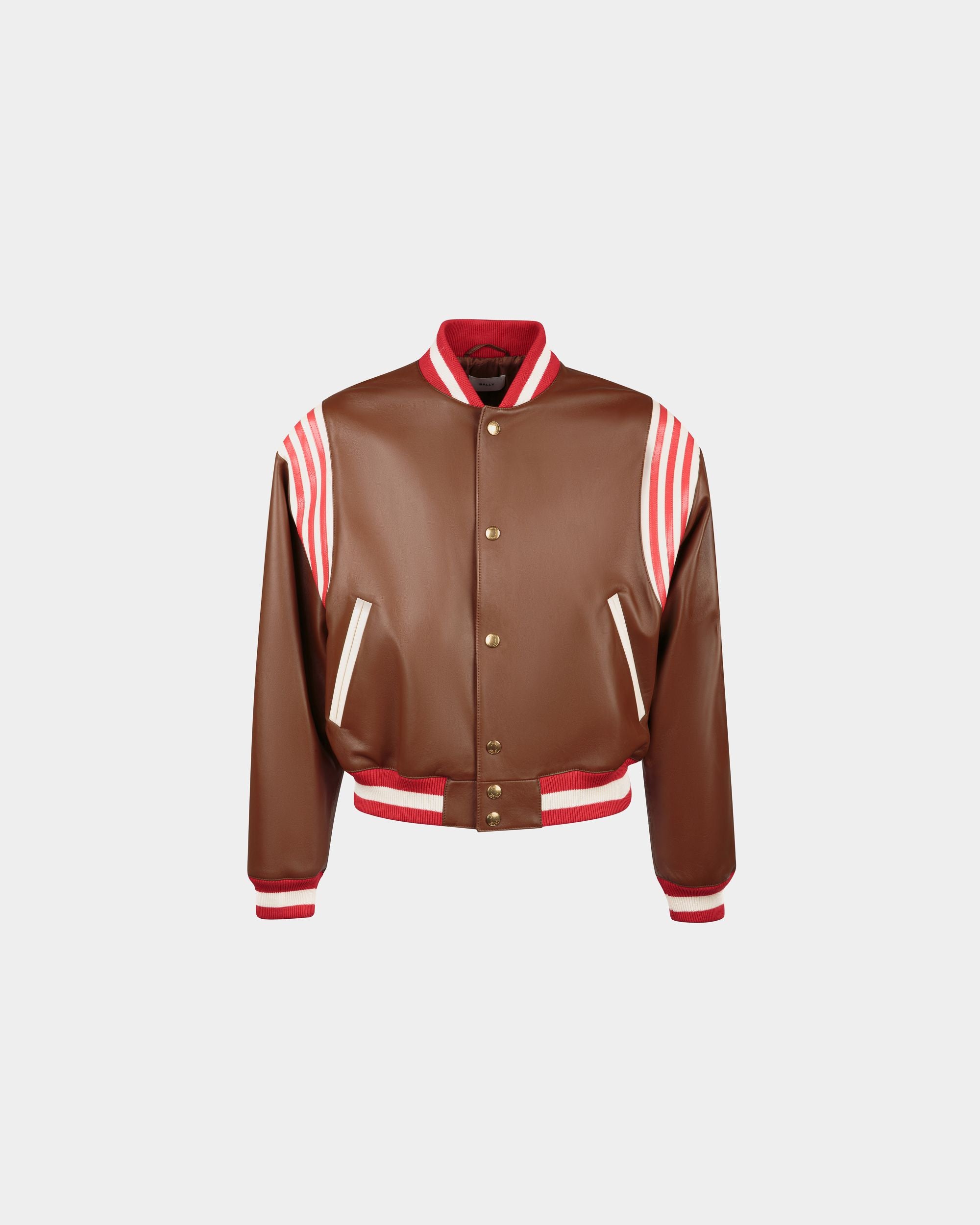Leather Bomber In Brown Leather - Men's - Bally - 01