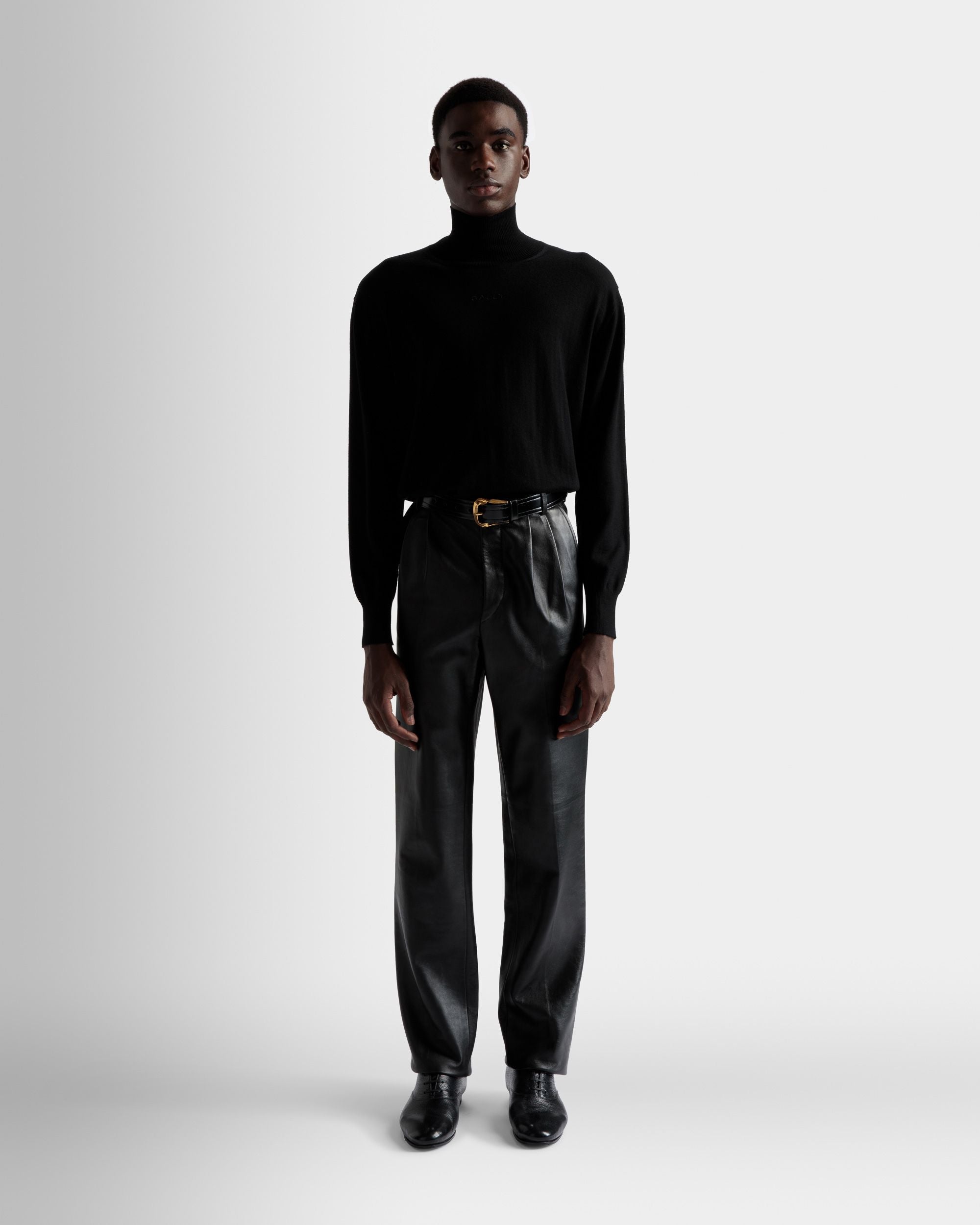 Pantalones De Piel De Piel Negra - Hombre - Bally - 02
