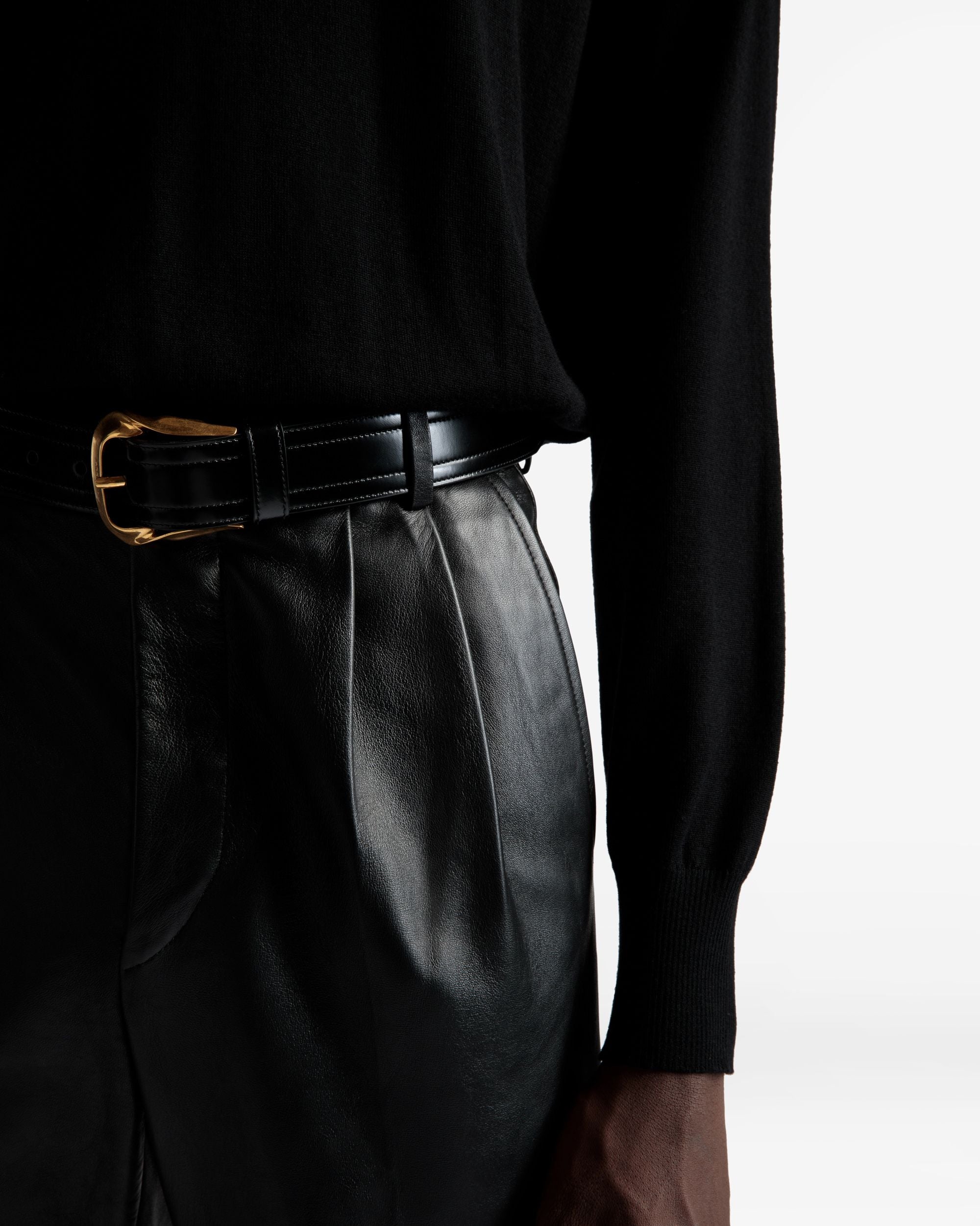 Pantalones De Piel De Piel Negra - Hombre - Bally - 04