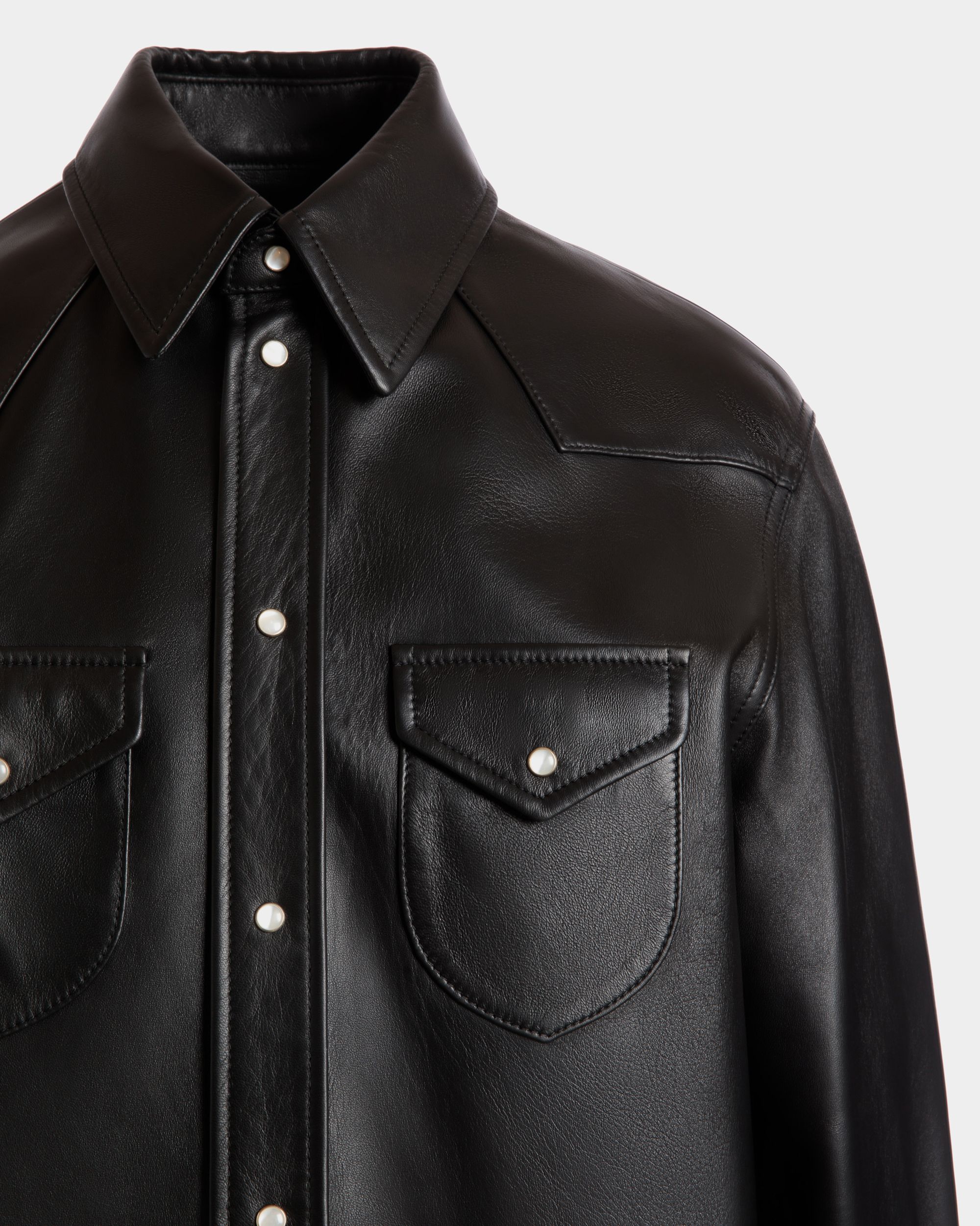 Camisa De Piel Negra - Hombre - Bally - 02
