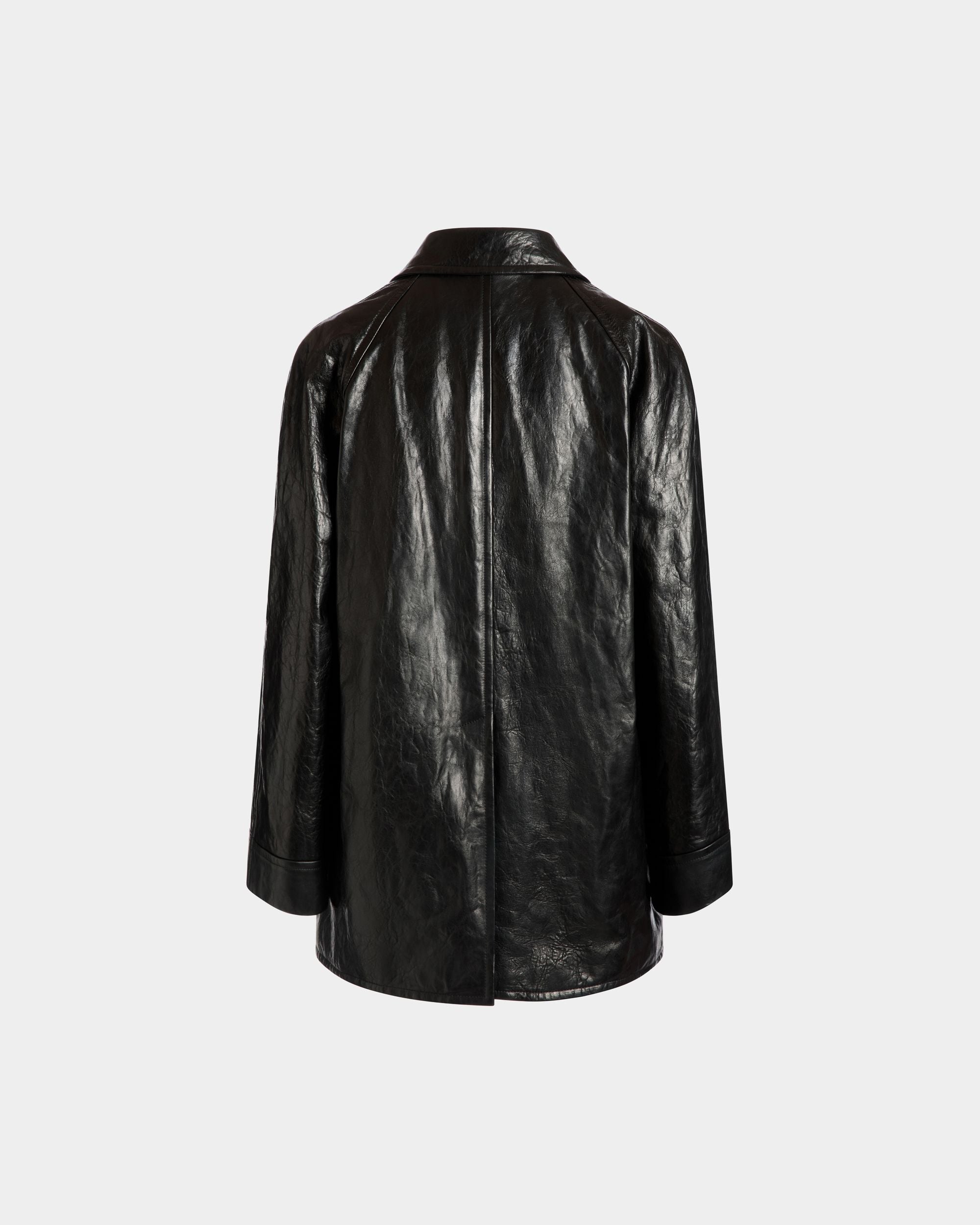Abrigo De Doble Botonadura De Piel Negra - Hombre - Bally - 07