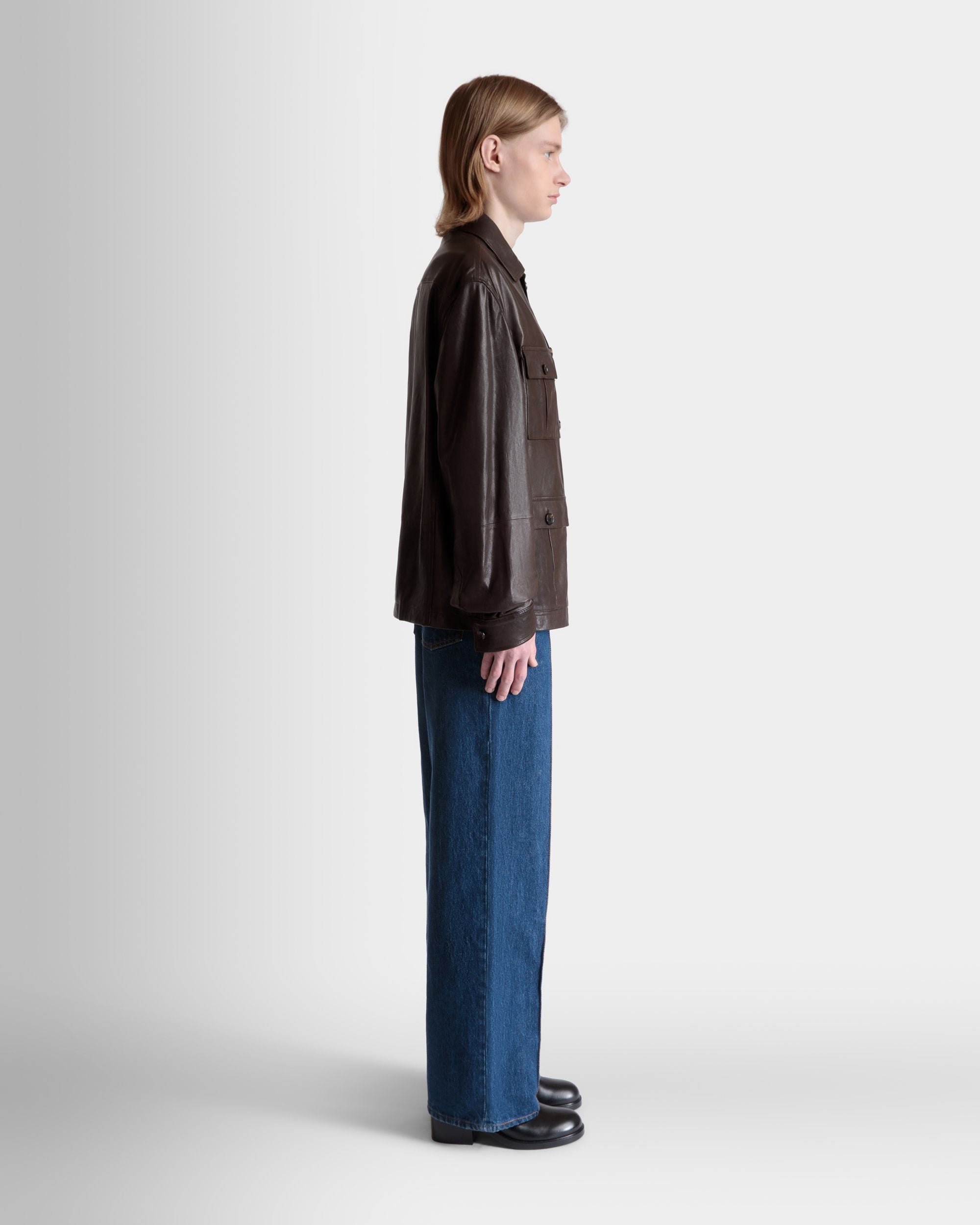 Saharan Jacket in Ebano Leather - Men's - Bally - 05