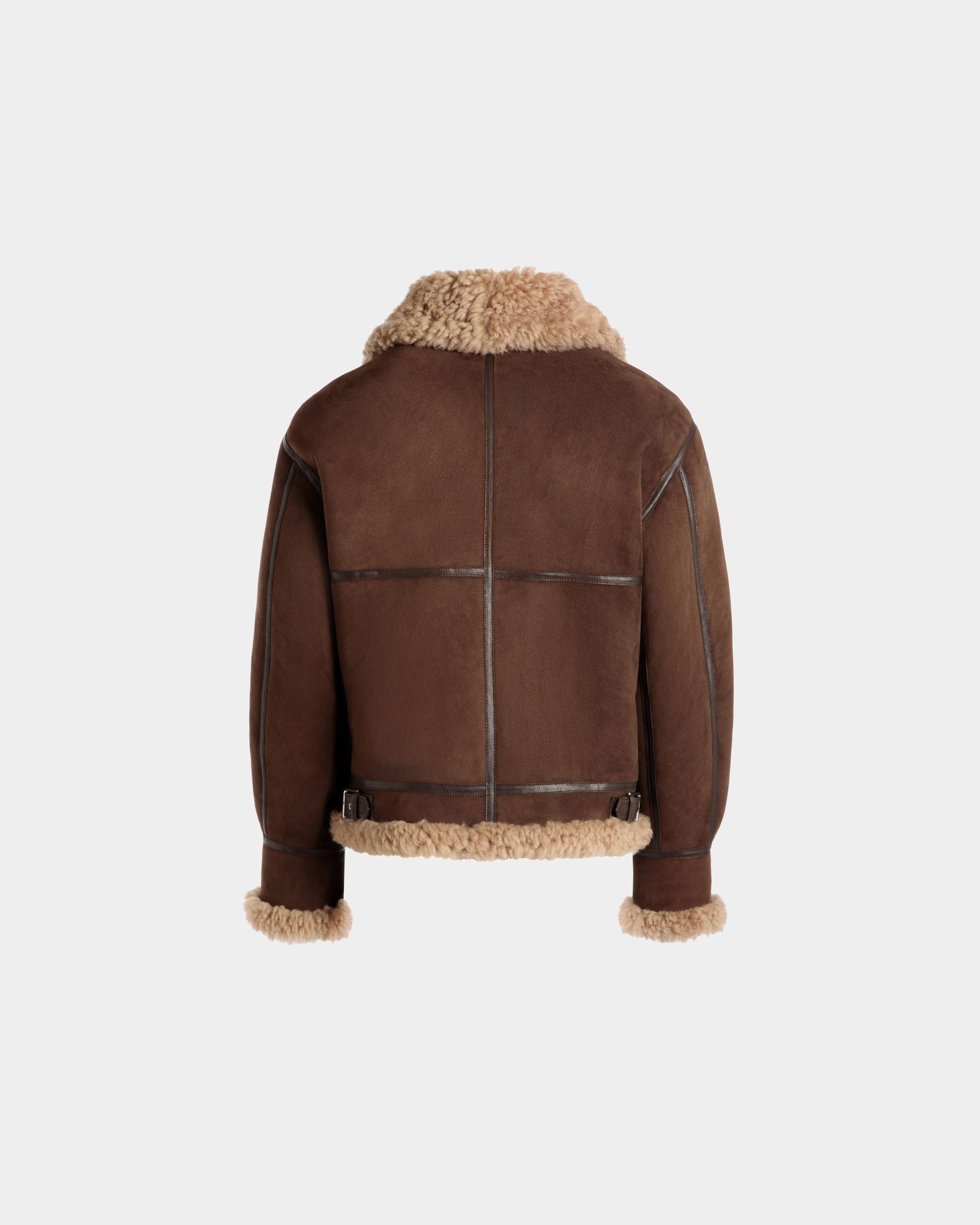 Cazadora De Aviador De Borreguillo Marrón Y Beige - Hombre - Bally - 07