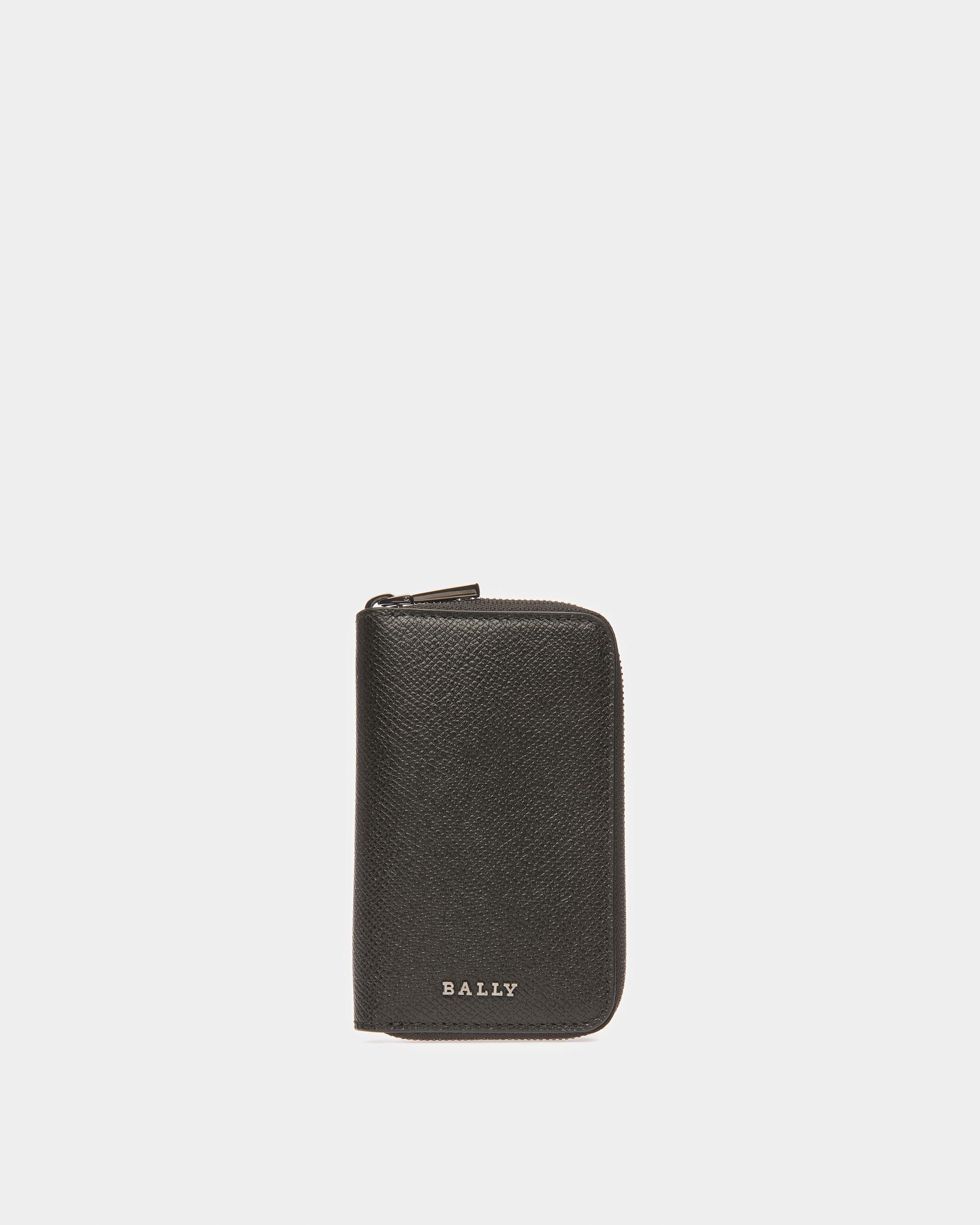 Bitt Leather Key Case In Black And Blue Neon - Men's - Bally - 01