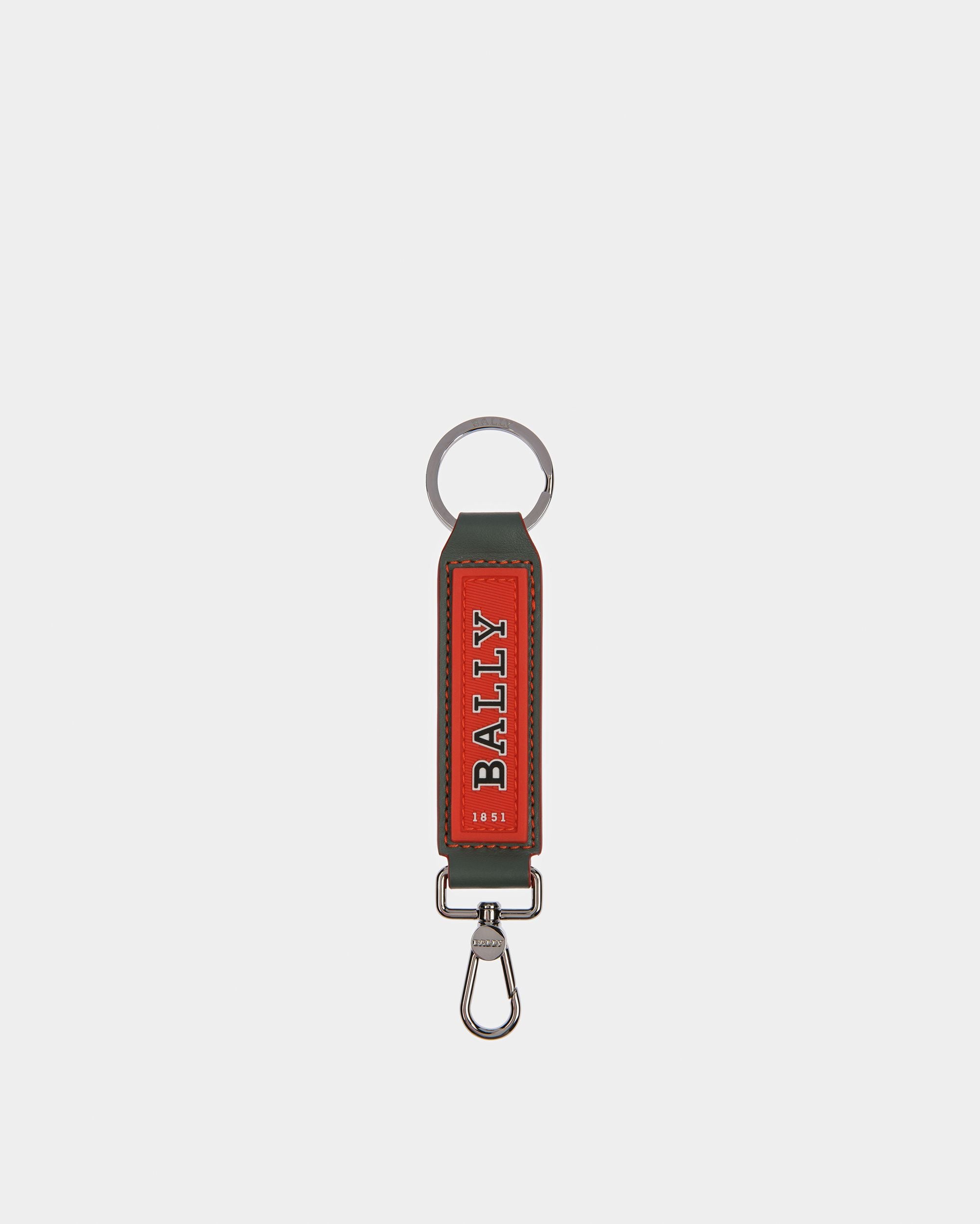 Curlye Leather Key Case In Sage And Orange - Men's - Bally - 01
