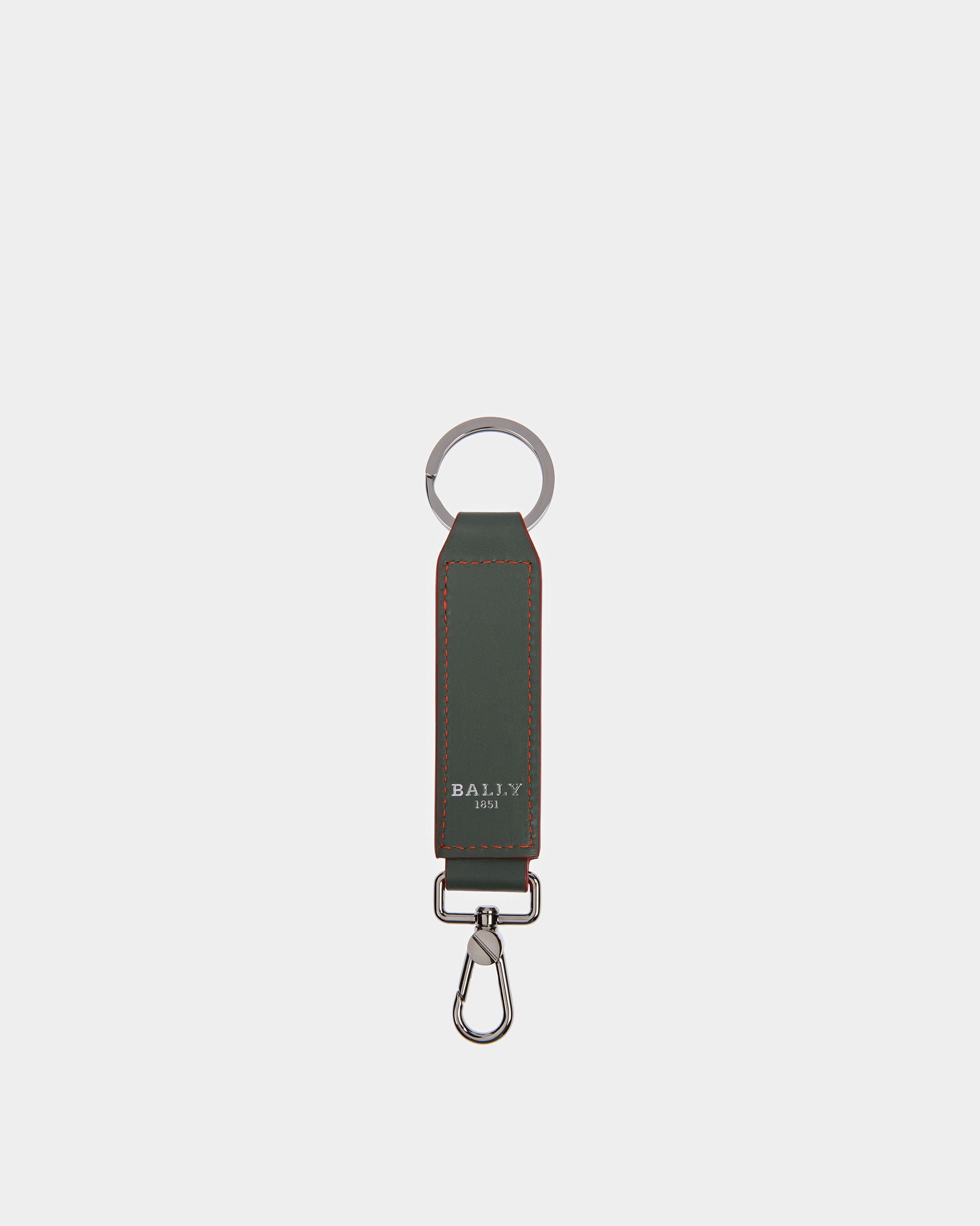 Curlye Leather Key Case In Sage And Orange - Men's - Bally - 02
