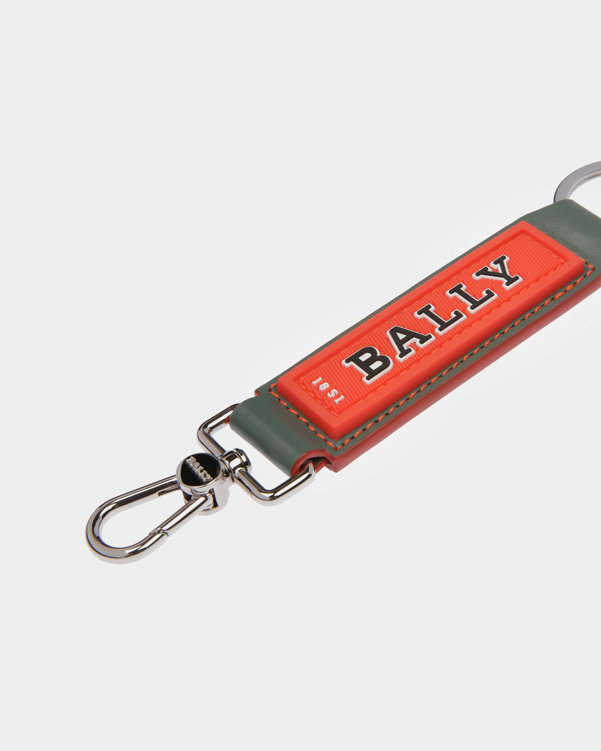 Curlye Leather Key Case In Sage And Orange - Men's - Bally - 03