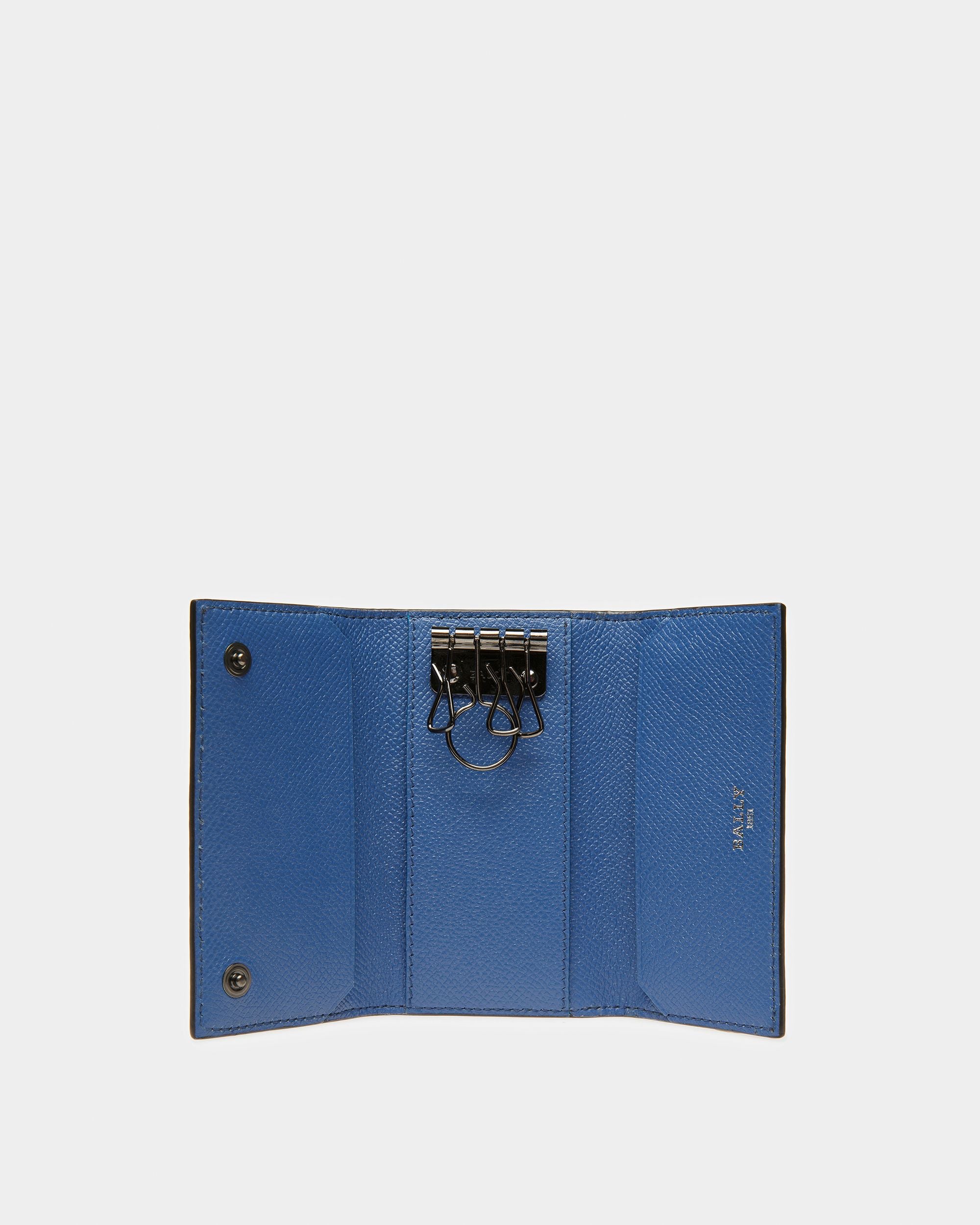 Baltos Leather Key Case In Black & Blue - Men's - Bally - 03