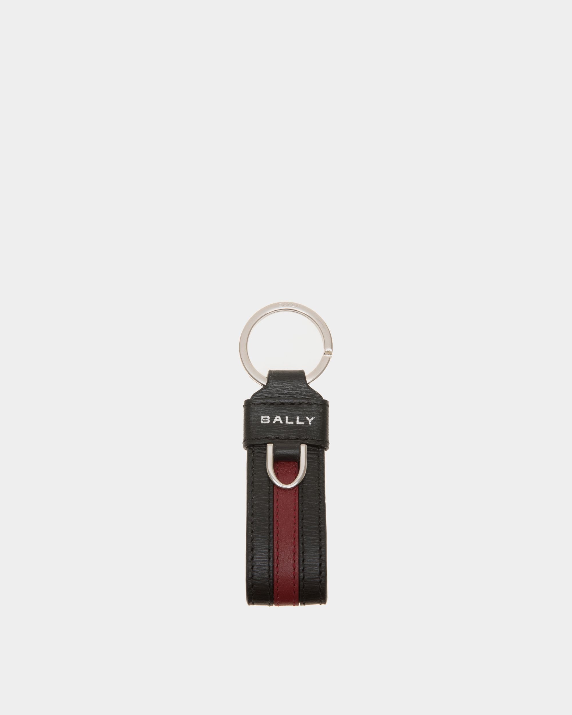 Ribbon Keychains In Black Leather - Men's - Bally - 01