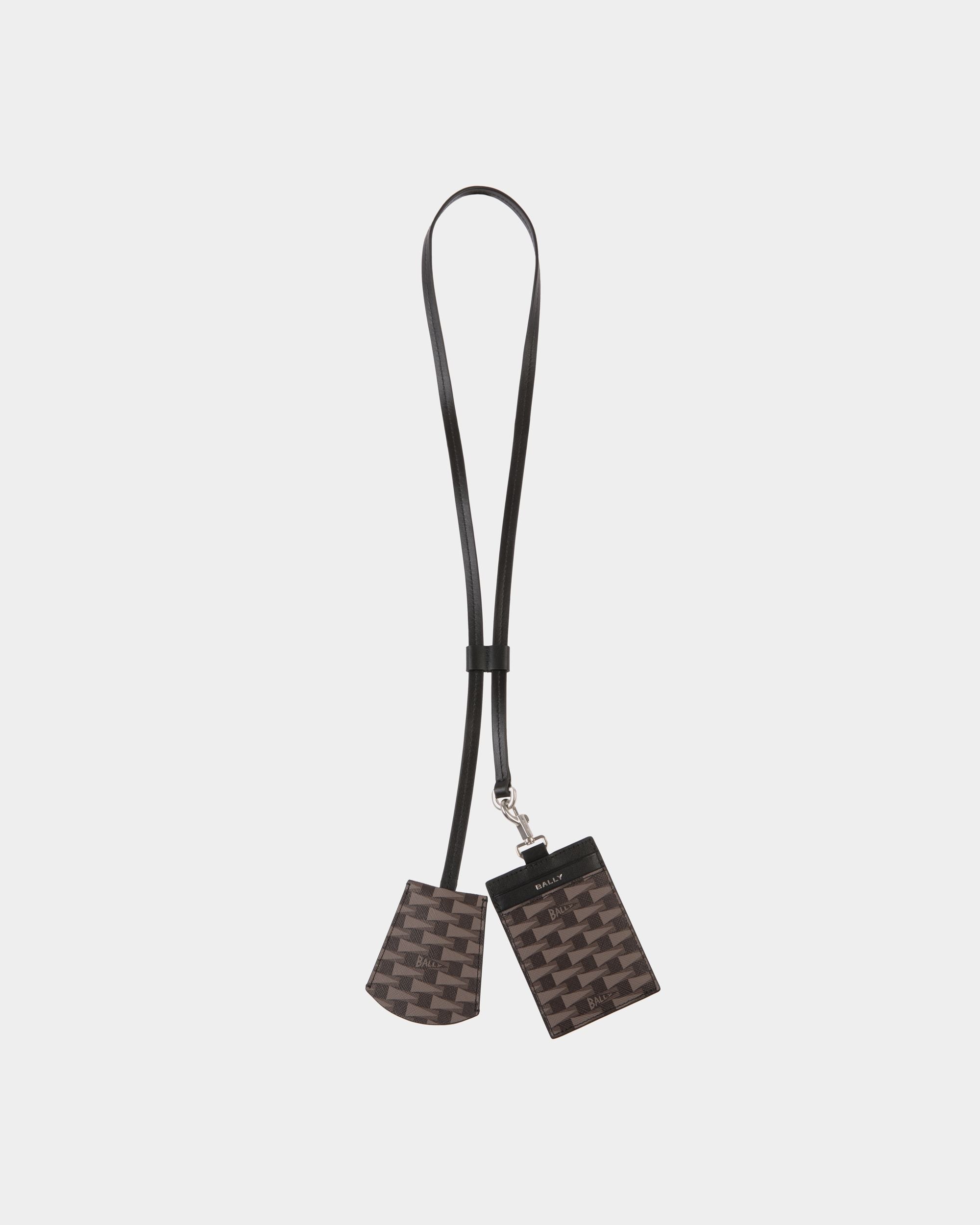 Pennant Keyring in Black Pennant Motif - Men's - Bally - 01