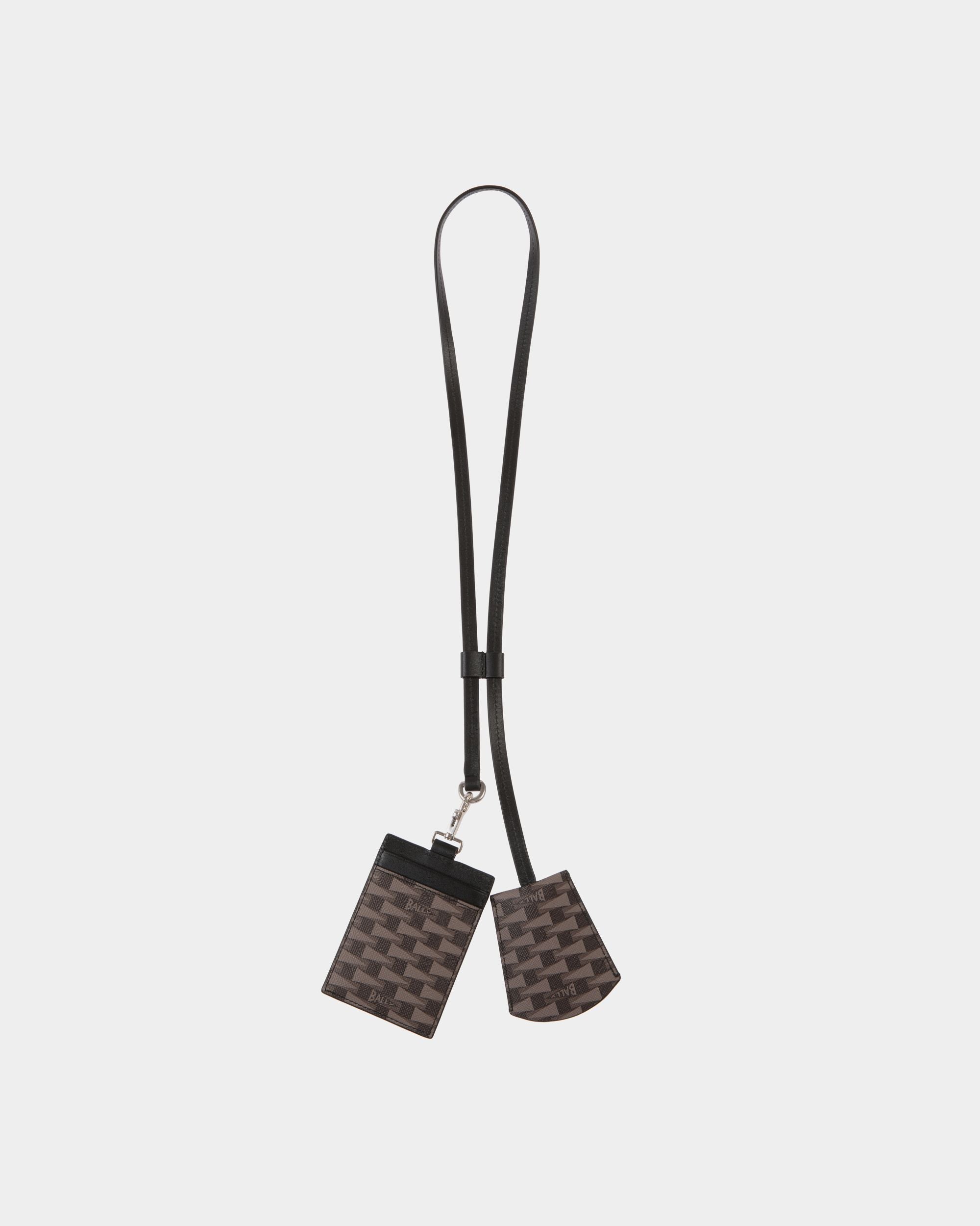 Pennant Keyring in Black Pennant Motif - Men's - Bally - 02