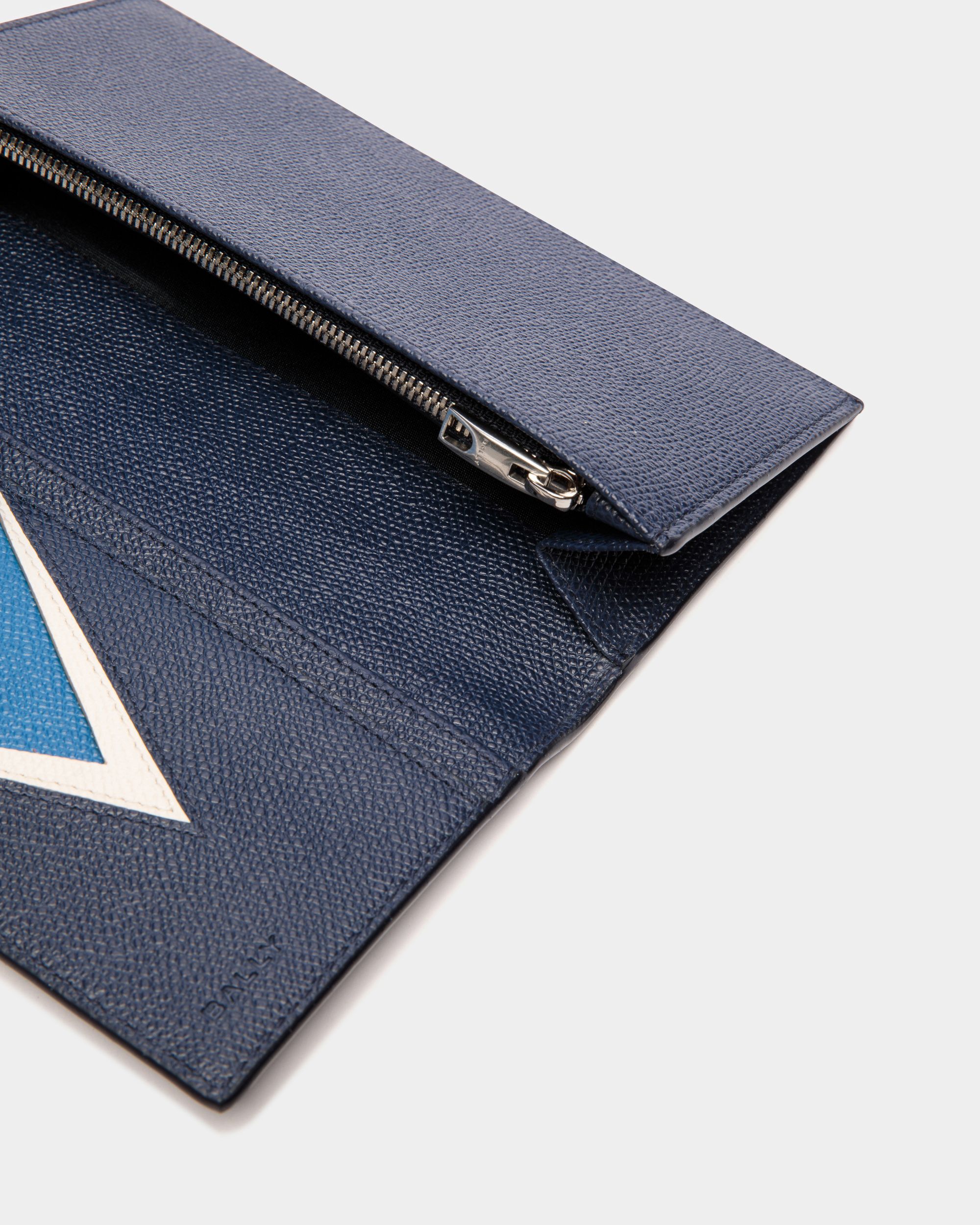 Flag Continental Wallet in Blue Leather - Men's - Bally - 04