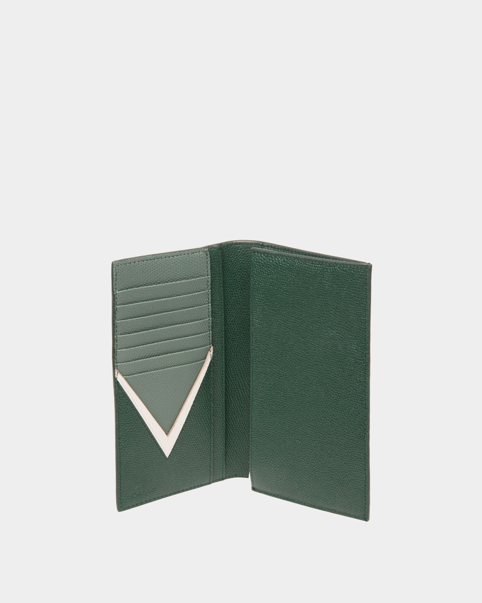 Flag Continental Wallet in Bottle Green Leather - Men's - Bally - 03