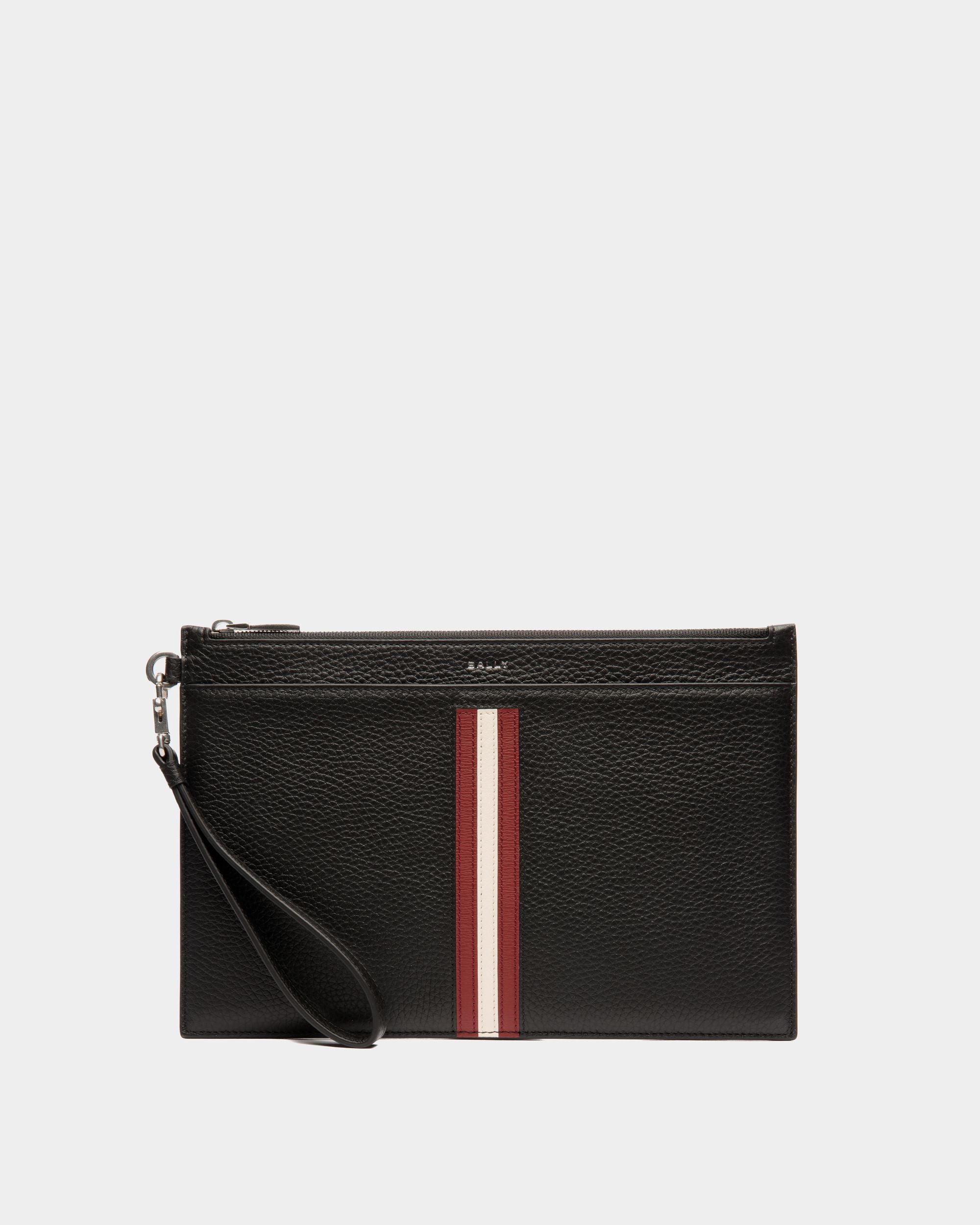 Pochette Ribbon De Piel Granulada Negra - Hombre - Bally - 01