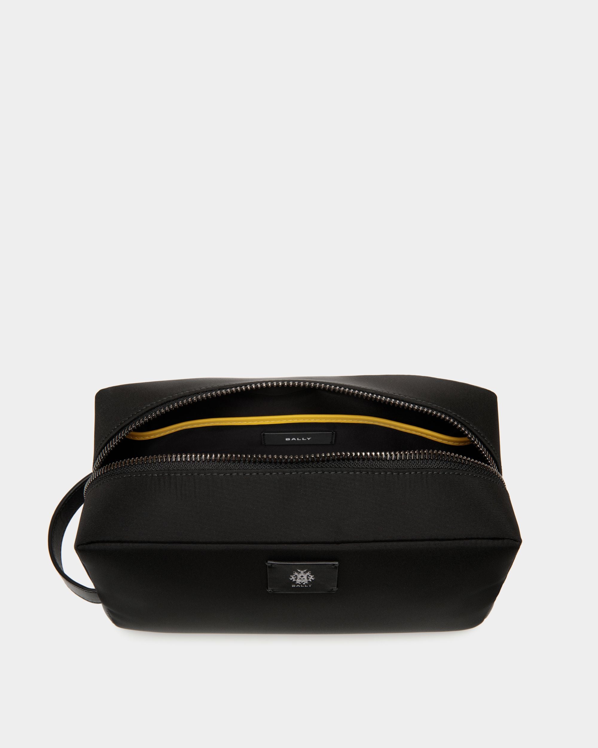 Adrien Brody Travel Collection Washbag In Black And Yellow Nylon - Men's - Bally - 03