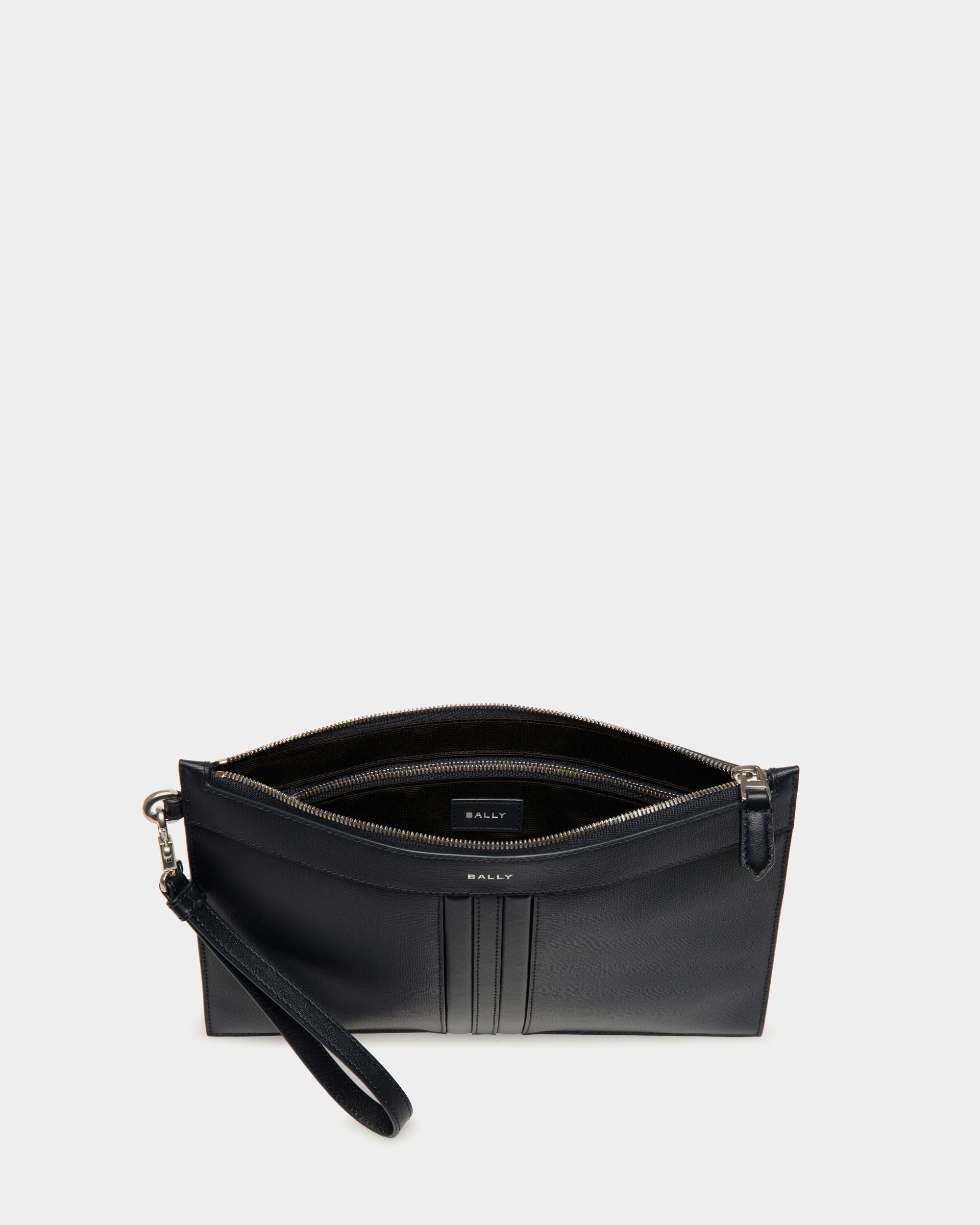 Pochette Mythos De Piel Reciclada Navy Blue - Hombre - Bally - 03