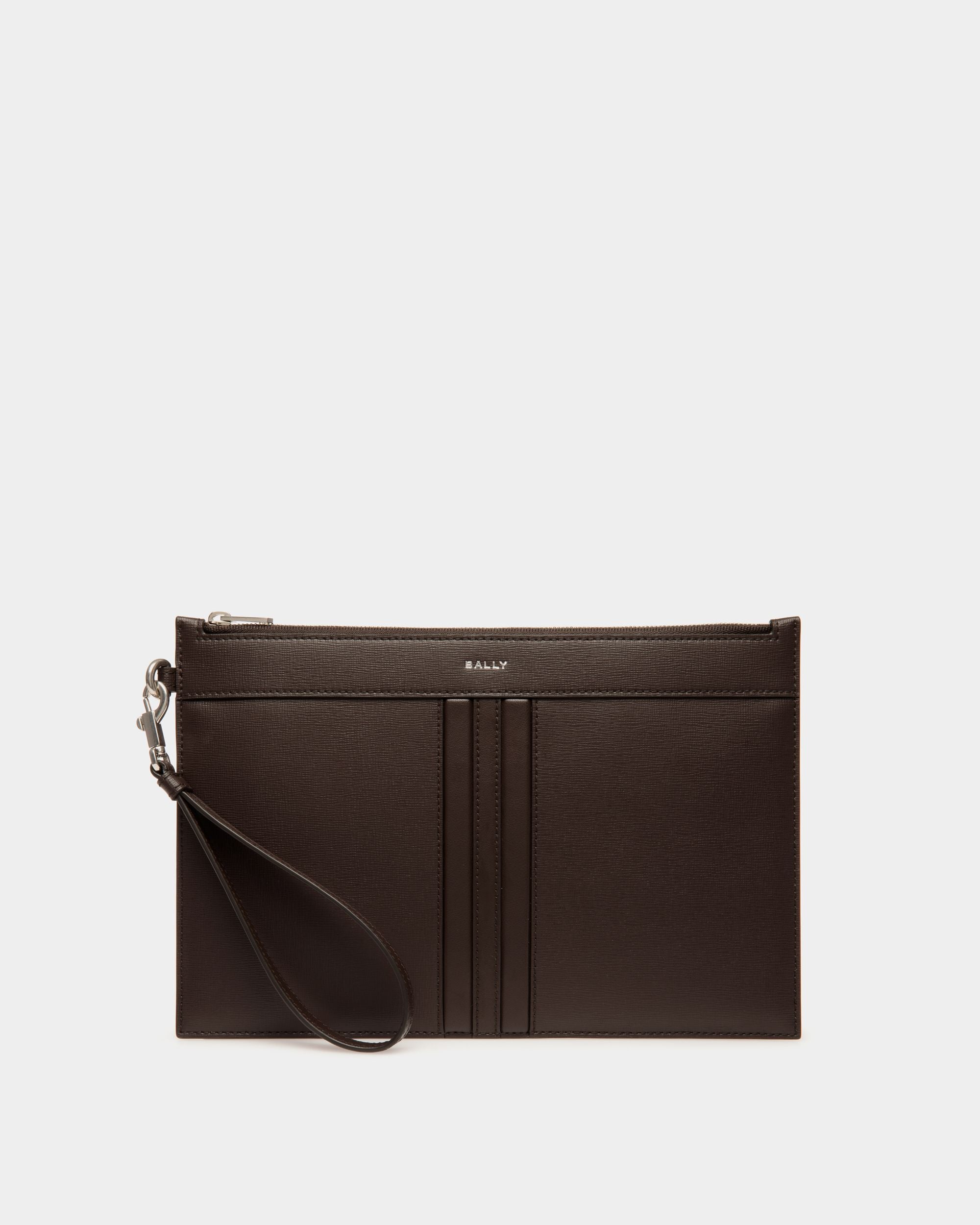 Mythos Pochette in Ebano Recycled Leather - Men's - Bally - 01