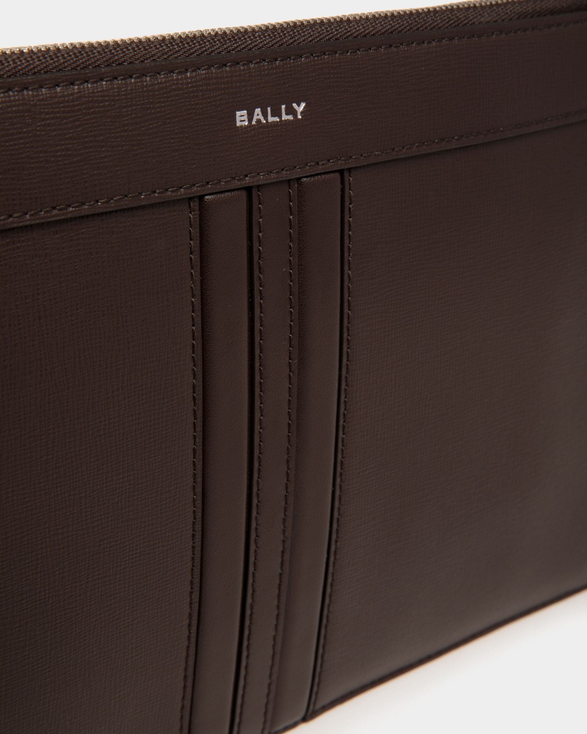 Mythos Pochette in Ebano Recycled Leather - Men's - Bally - 04