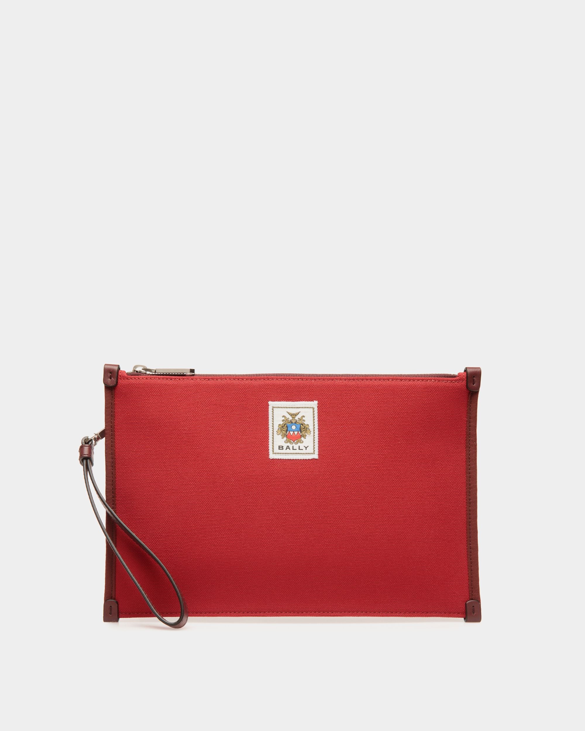 Easy Bally Pochette In Candy Red Cotton Canvas - Men's - Bally - 01