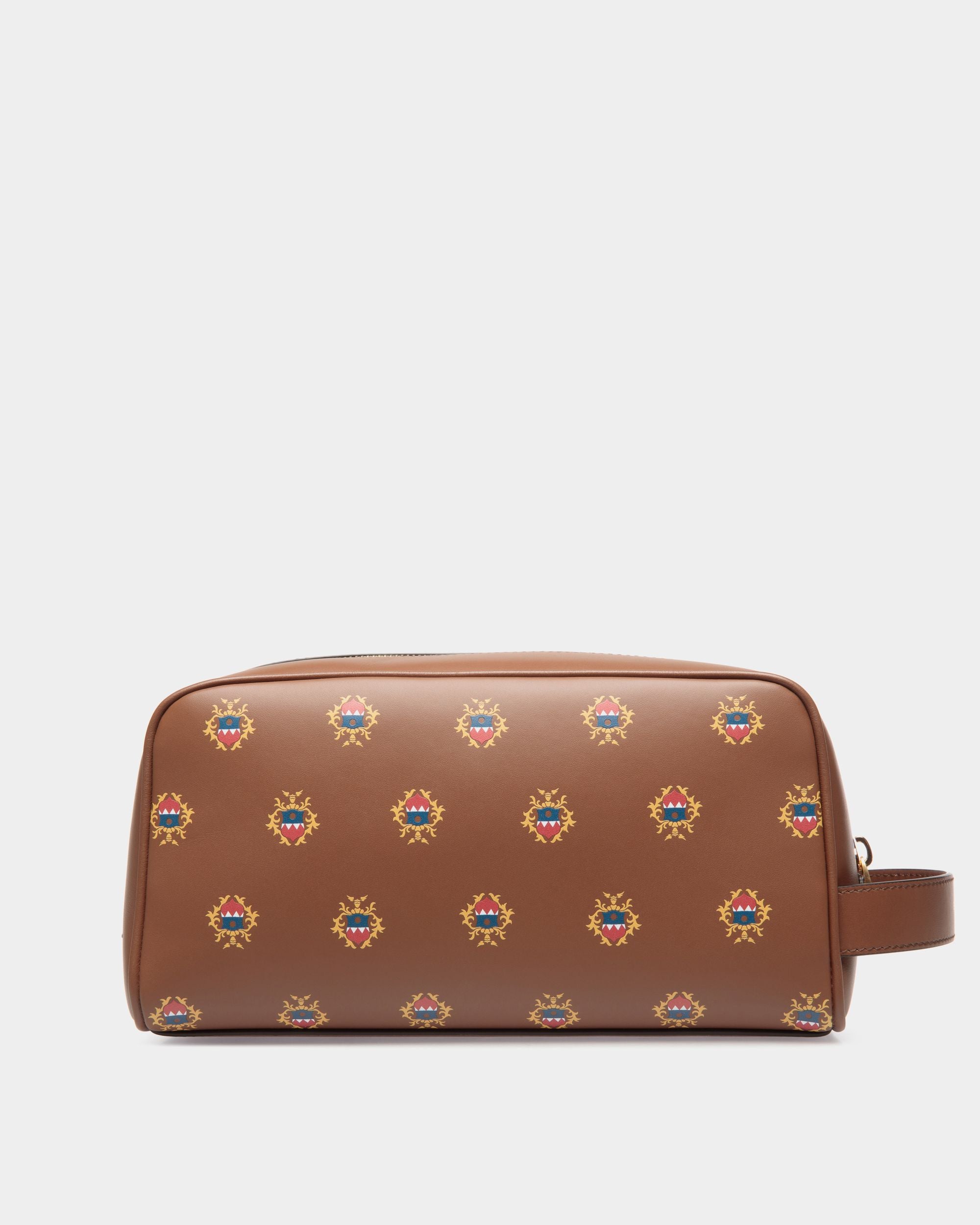Neceser Easy Bally De Piel Marrón Con Escudo Bally Crest Estampado - Hombre - Bally - 02