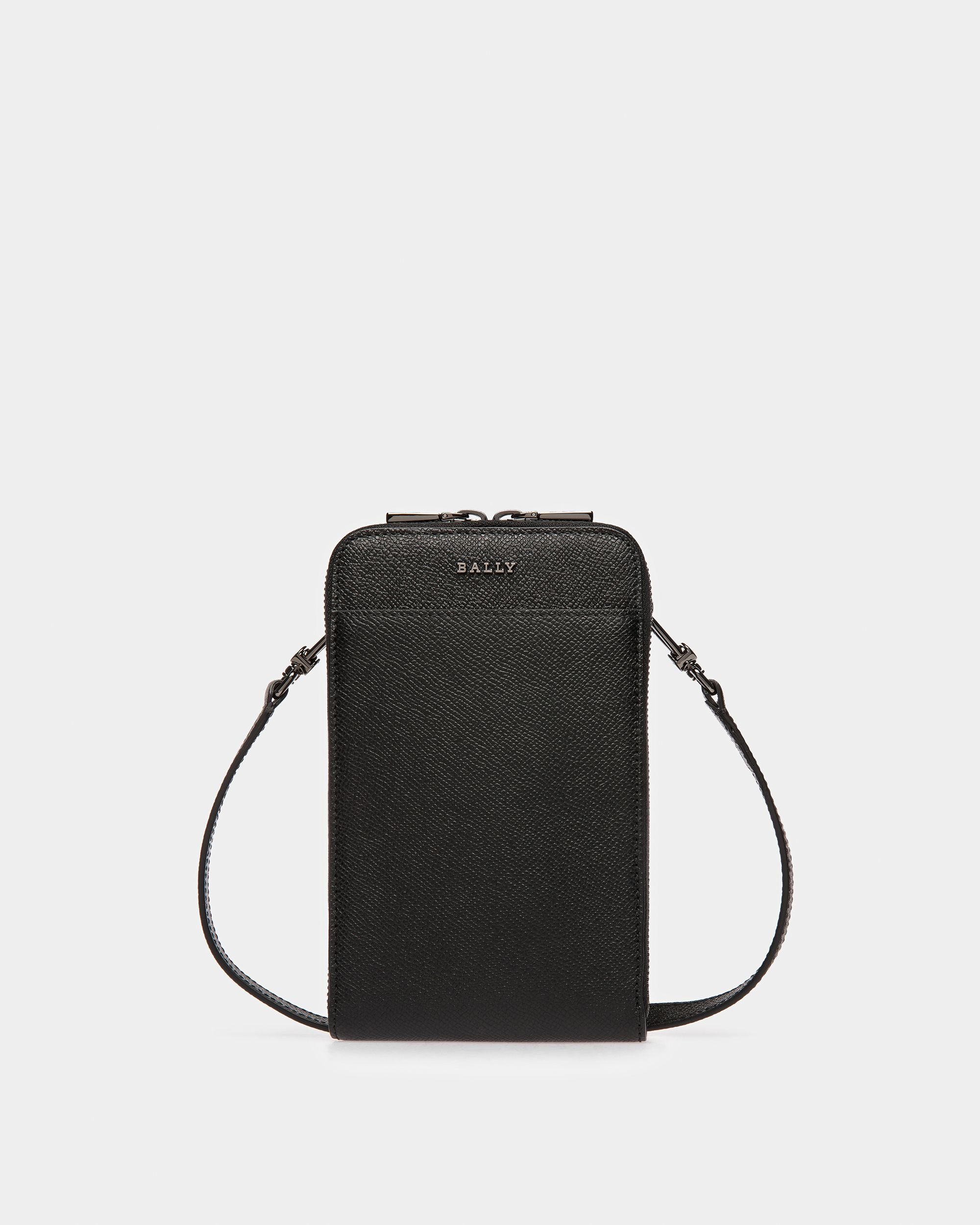 Brantlee Leather Carry Case In Black And Blue Neon - Men's - Bally - 01