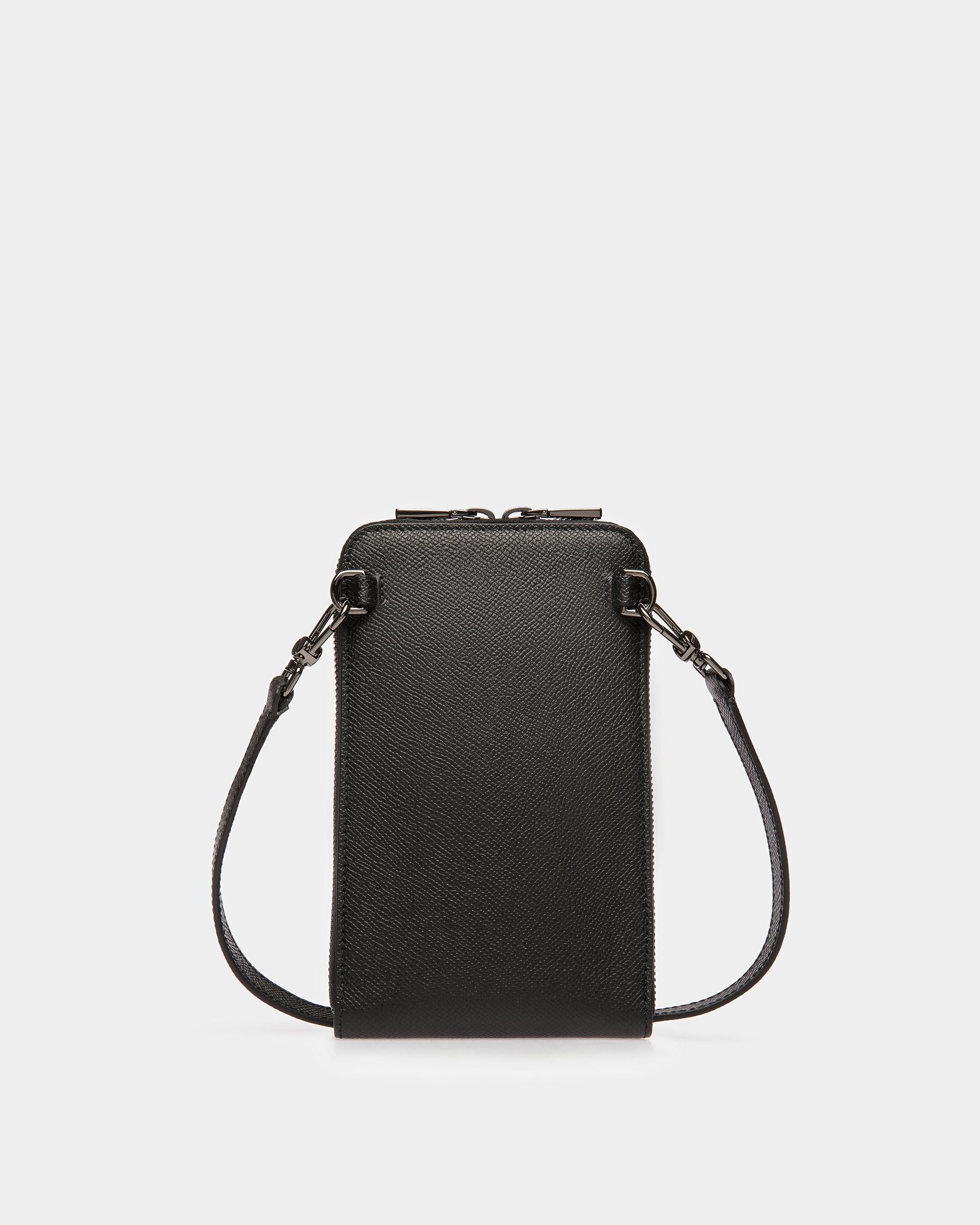 Brantlee Leather Carry Case In Black And Blue Neon - Men's - Bally - 02