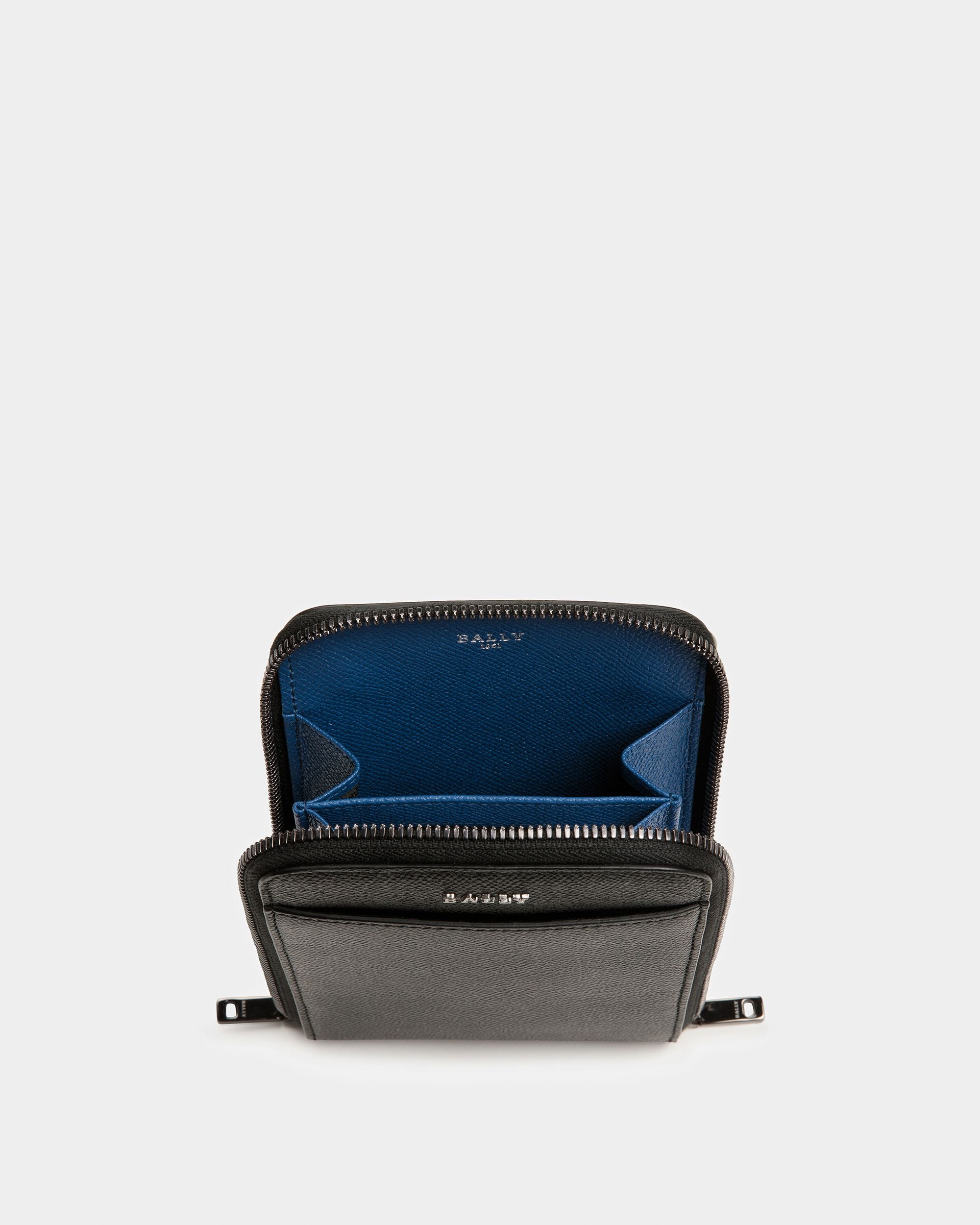 Brantlee Leather Carry Case In Black And Blue Neon - Men's - Bally - 04