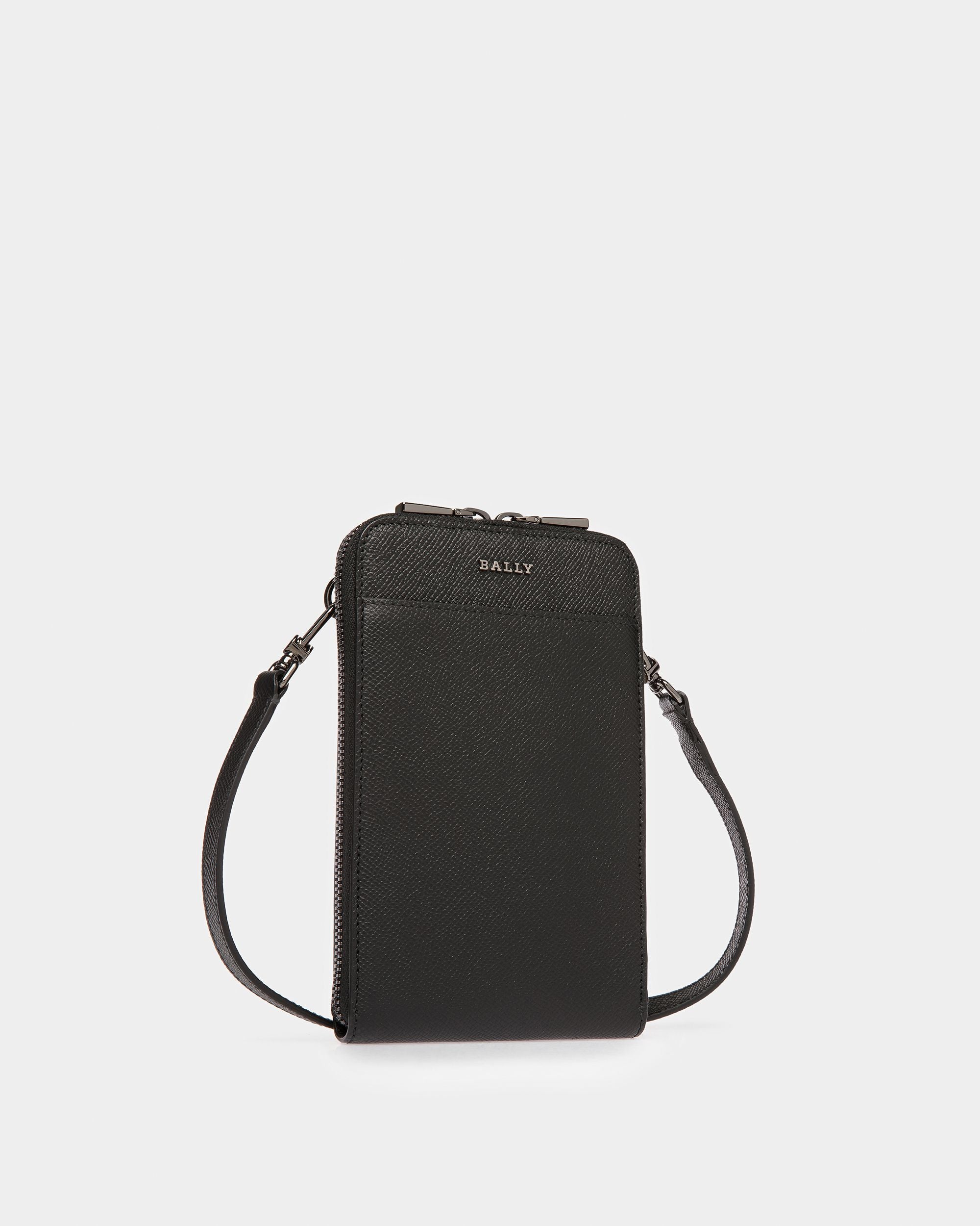 Brantlee Leather Carry Case In Black And Blue Neon - Men's - Bally - 05