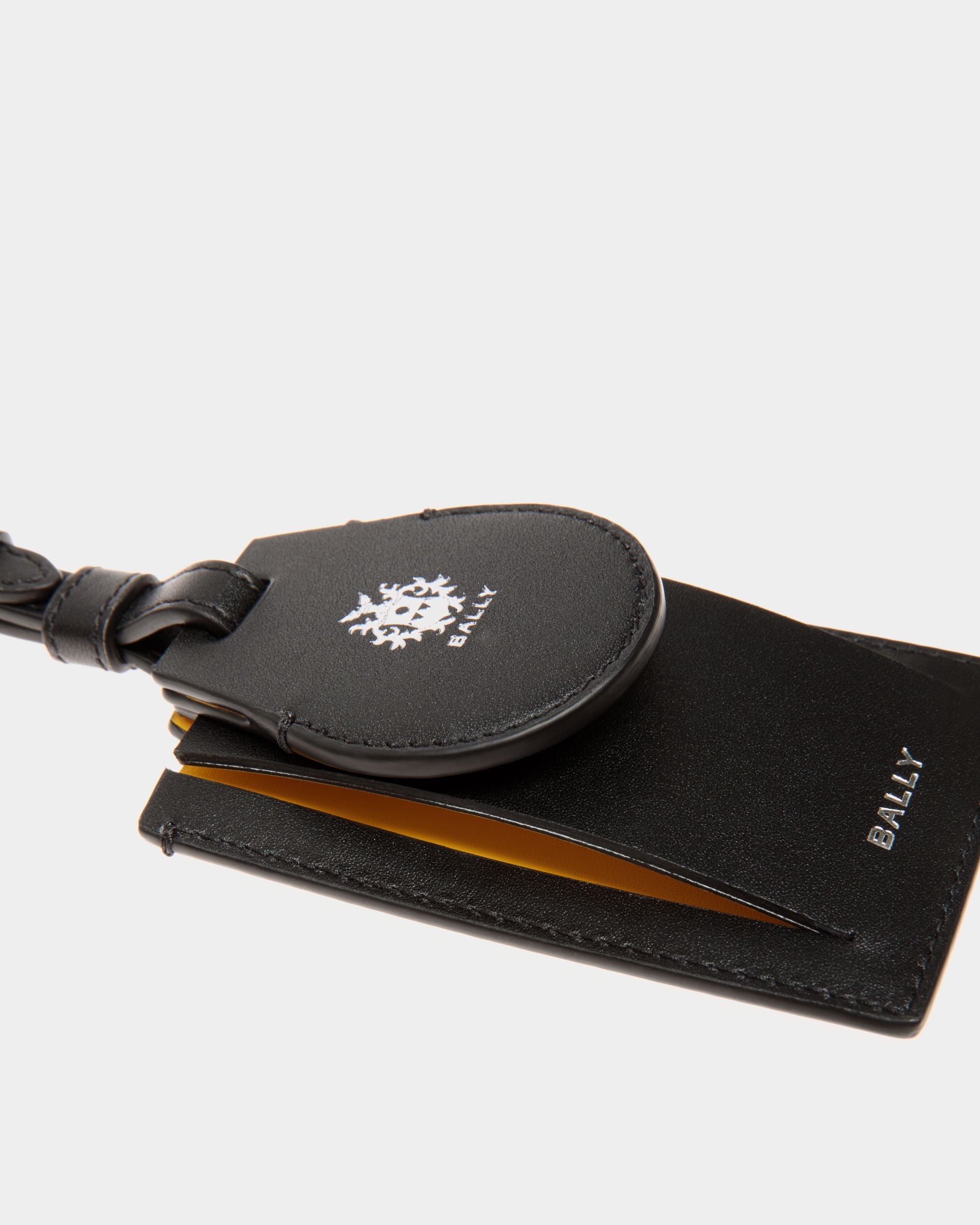 Adrien Brody Travel Collection Luggage Tag In Black And Yellow Leather - Men's - Bally - 03