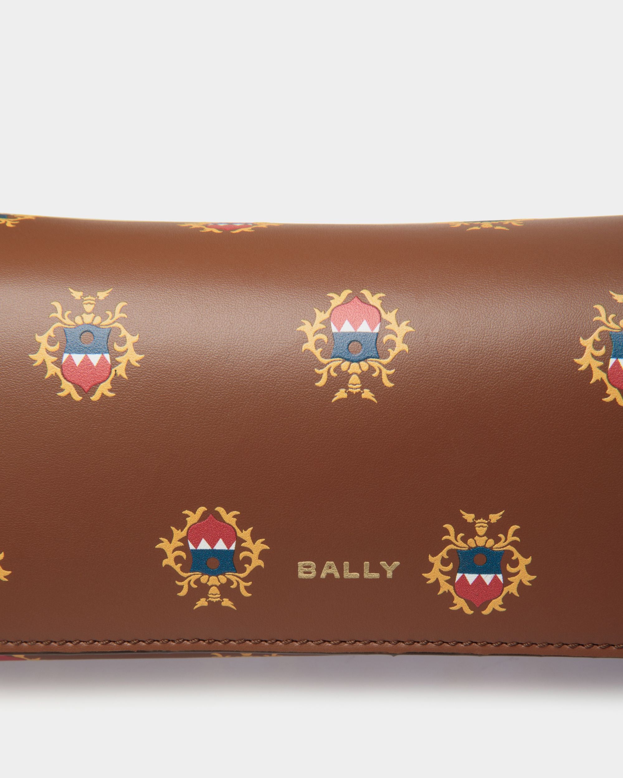 Estuche Para Gafas Easy Bally De Piel Marrón Con Escudo Bally Crest Estampado - Hombre - Bally - 04