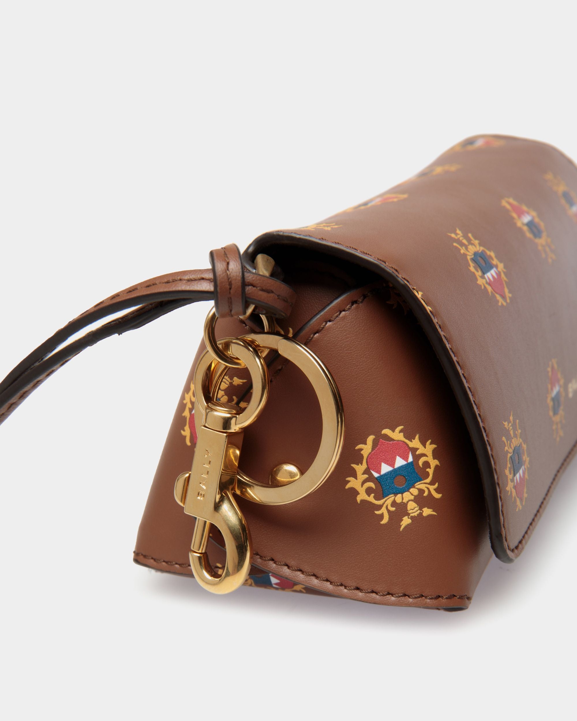 Estuche Para Gafas Easy Bally De Piel Marrón Con Escudo Bally Crest Estampado - Hombre - Bally - 05