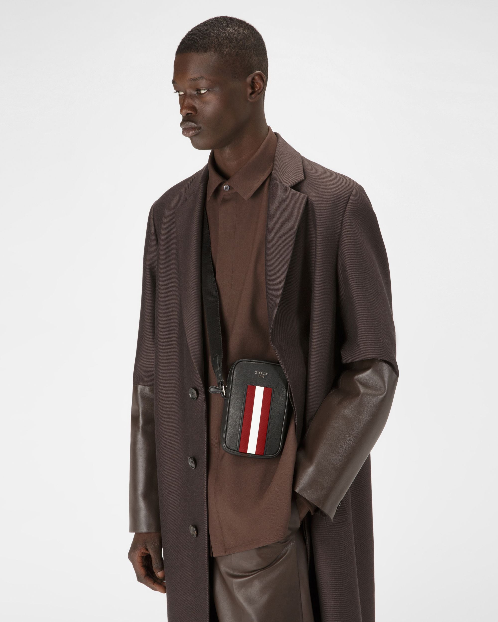 Benty Cartera Para El Móvil En Piel De Color Negro - Hombre - Bally - 01