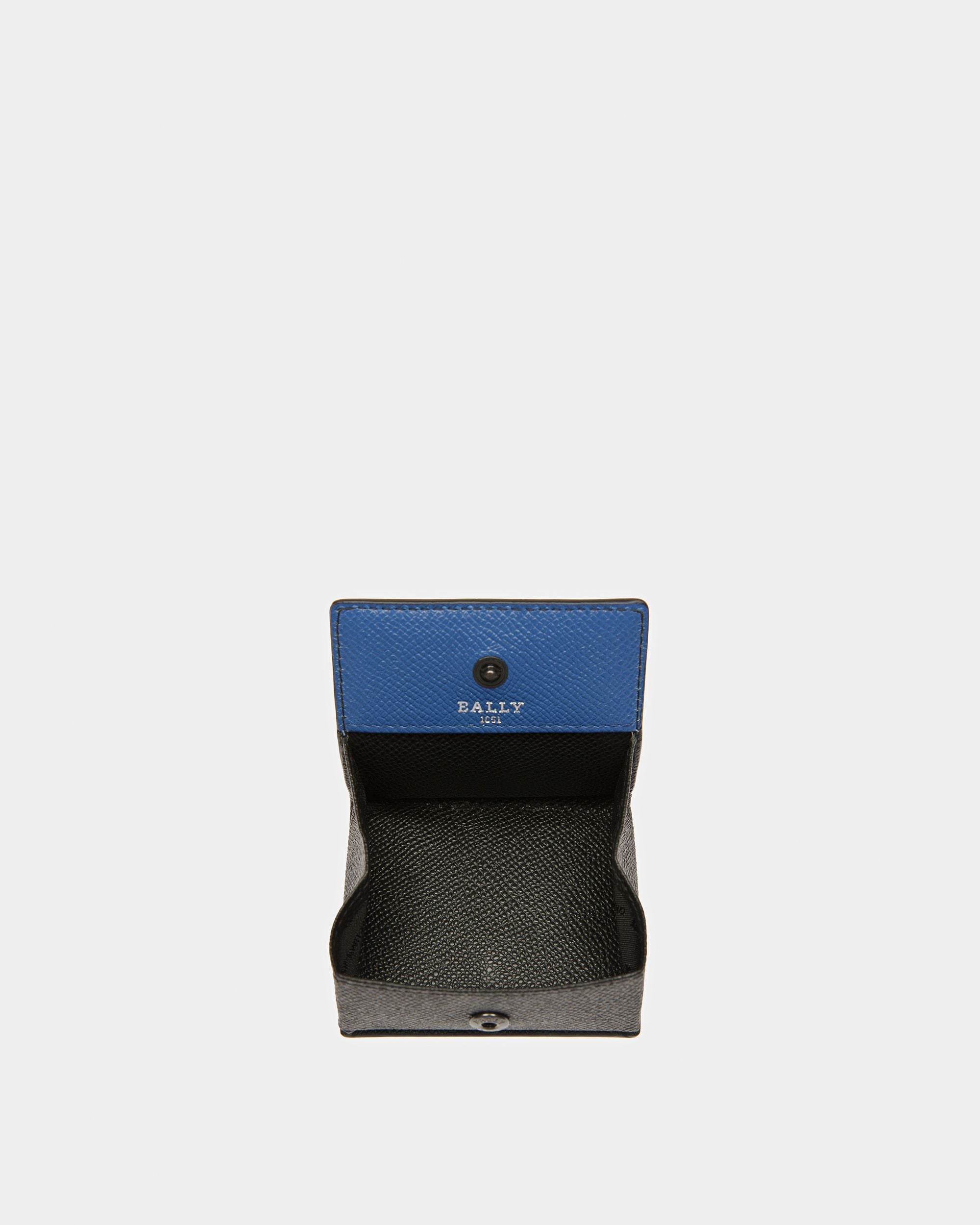 Birras Monedero De Piel En Negro Y Azul Neón - Hombre - Bally - 03