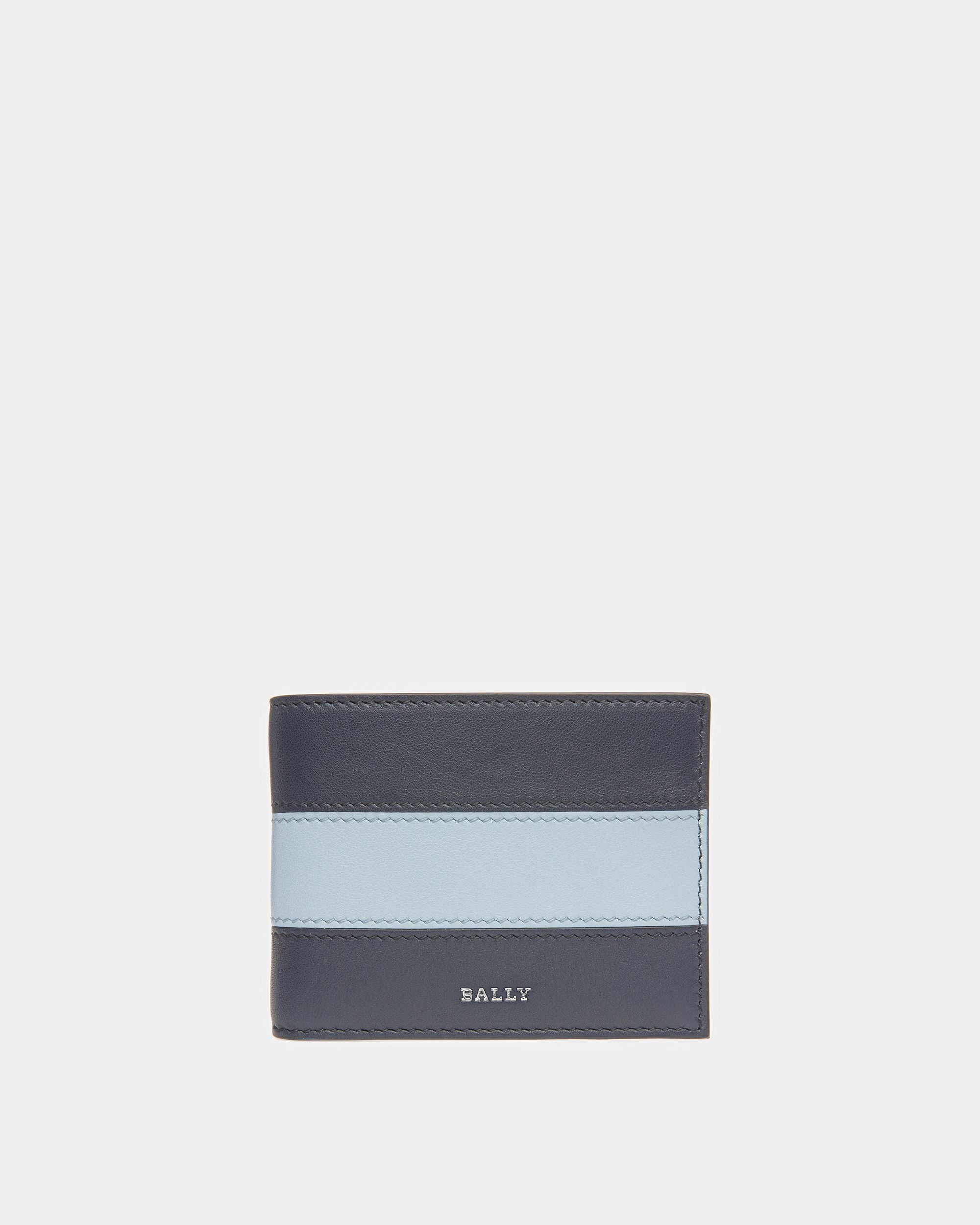Bevyett Cartera De Piel En Azul Medianoche Y Azul Claro - Hombre - Bally - 01