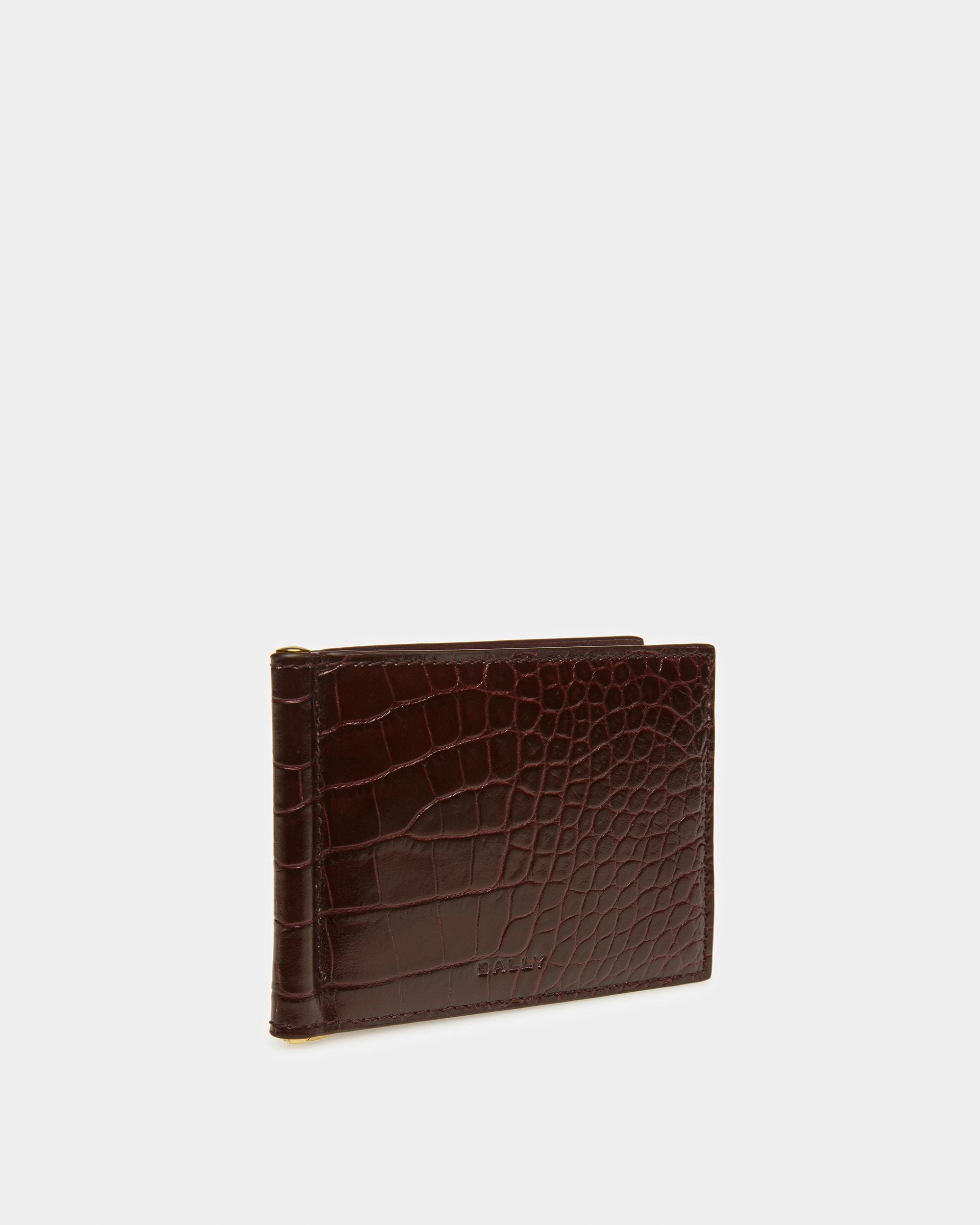 Bifold Clip Wallet In Crocodile Embossed - Men's - Bally - 05